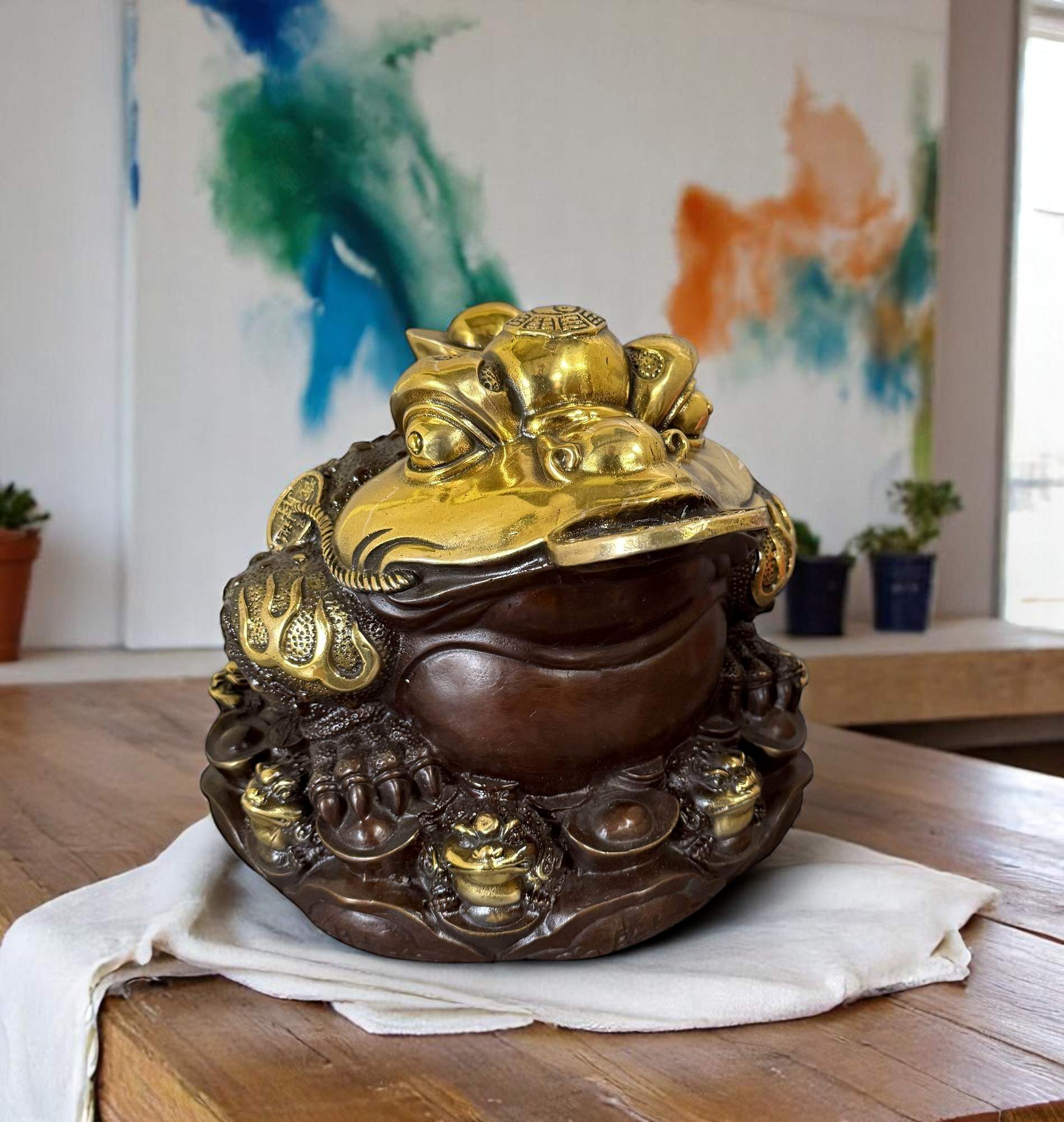 Geldkröte aus Bronze – Traditioneller Feng Shui Frosch