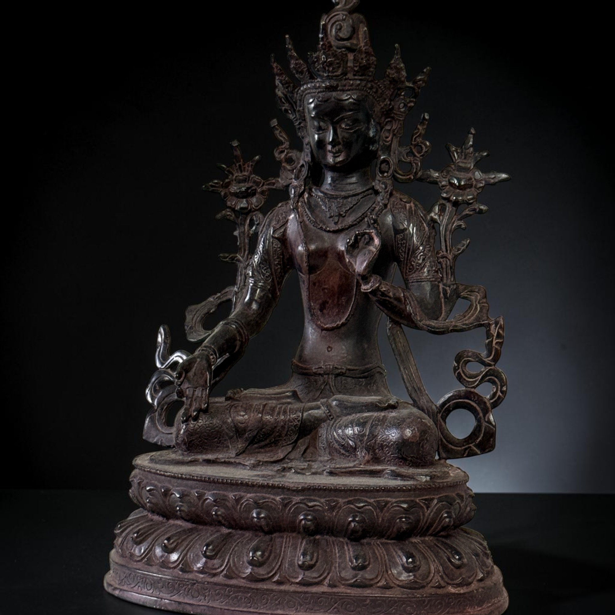 Weiße Tara Buddha Figur Bronze - Bodhisattva