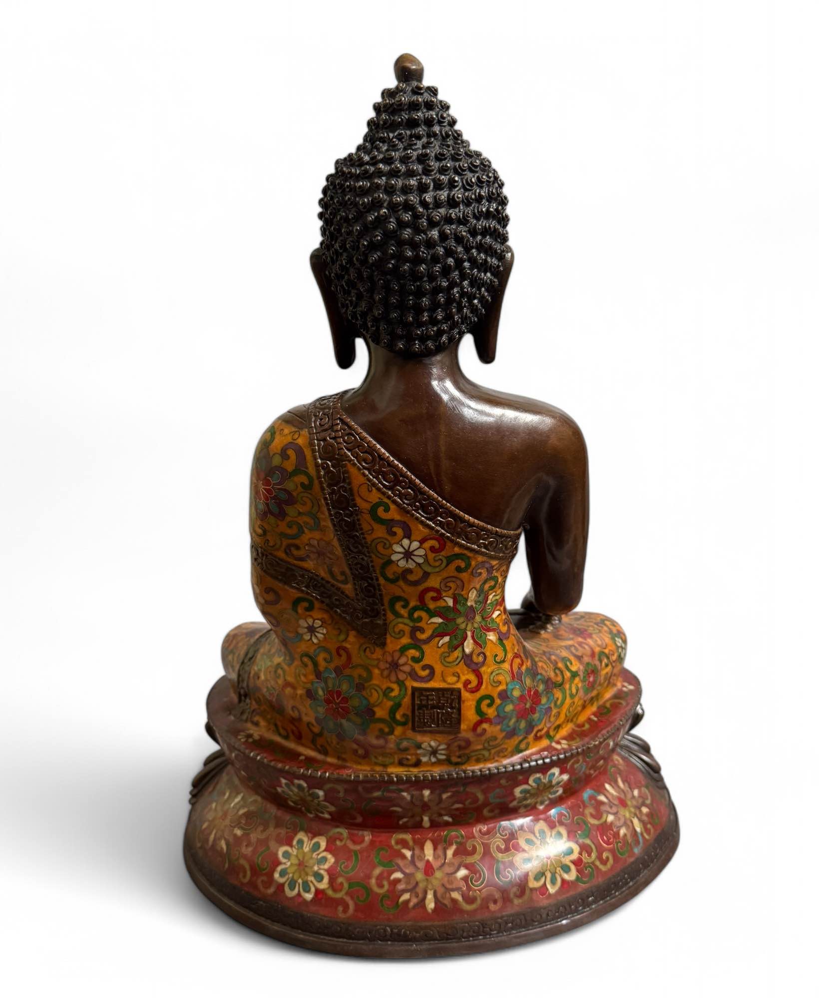 Cloisonné Buddha Figur Bronze Siddharta - 43,5 cm groß