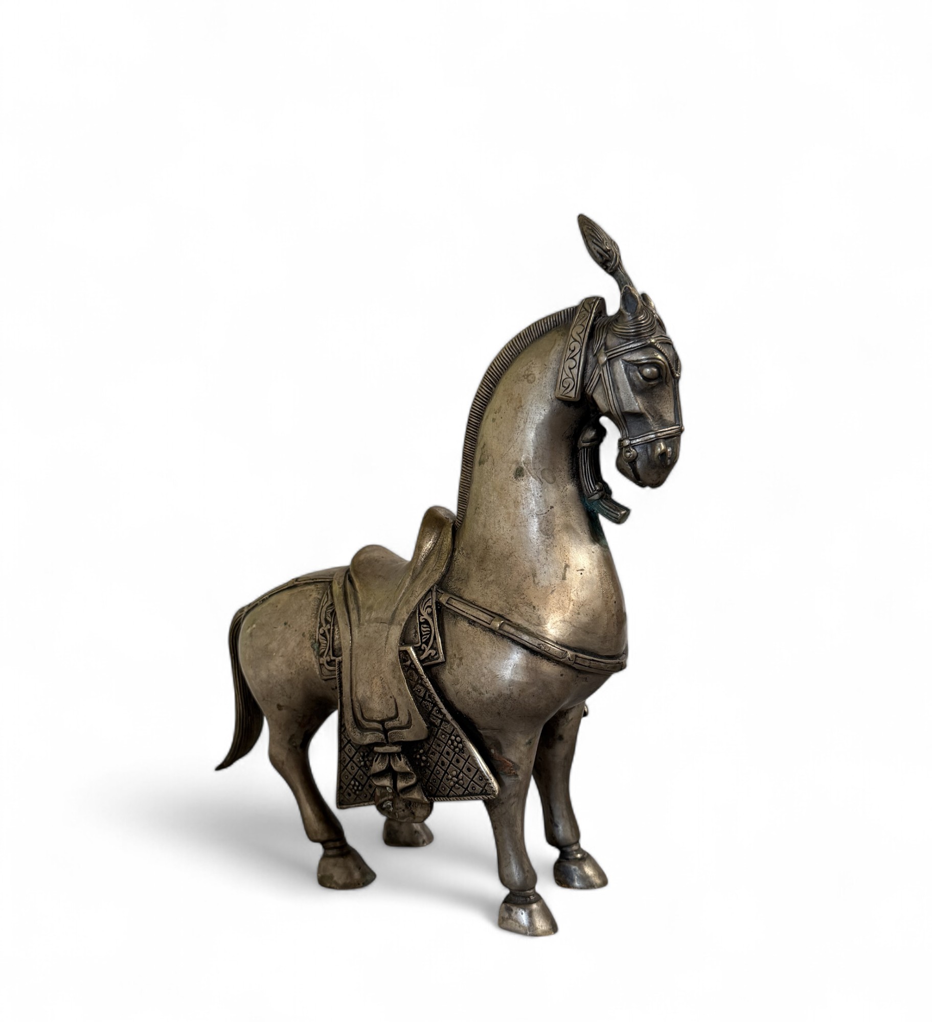 Chinesisches Tang Pferd – Bronze Replikat mit Grünspan & Patina, 25 cm