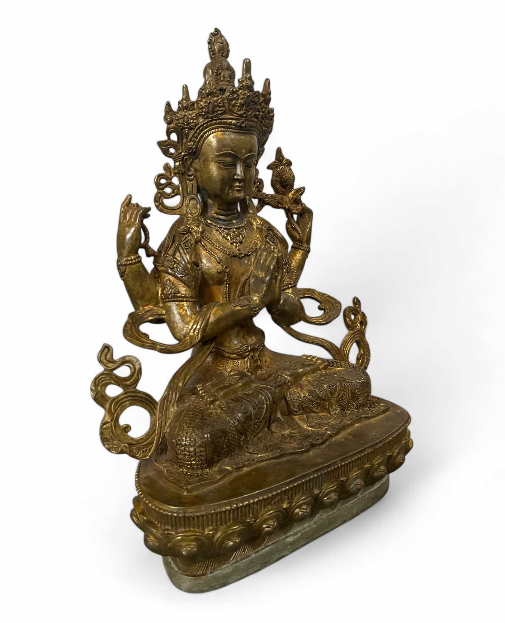 Buddha Figur Bronze Chenrezig Avalokiteshvara - 29 cm groß