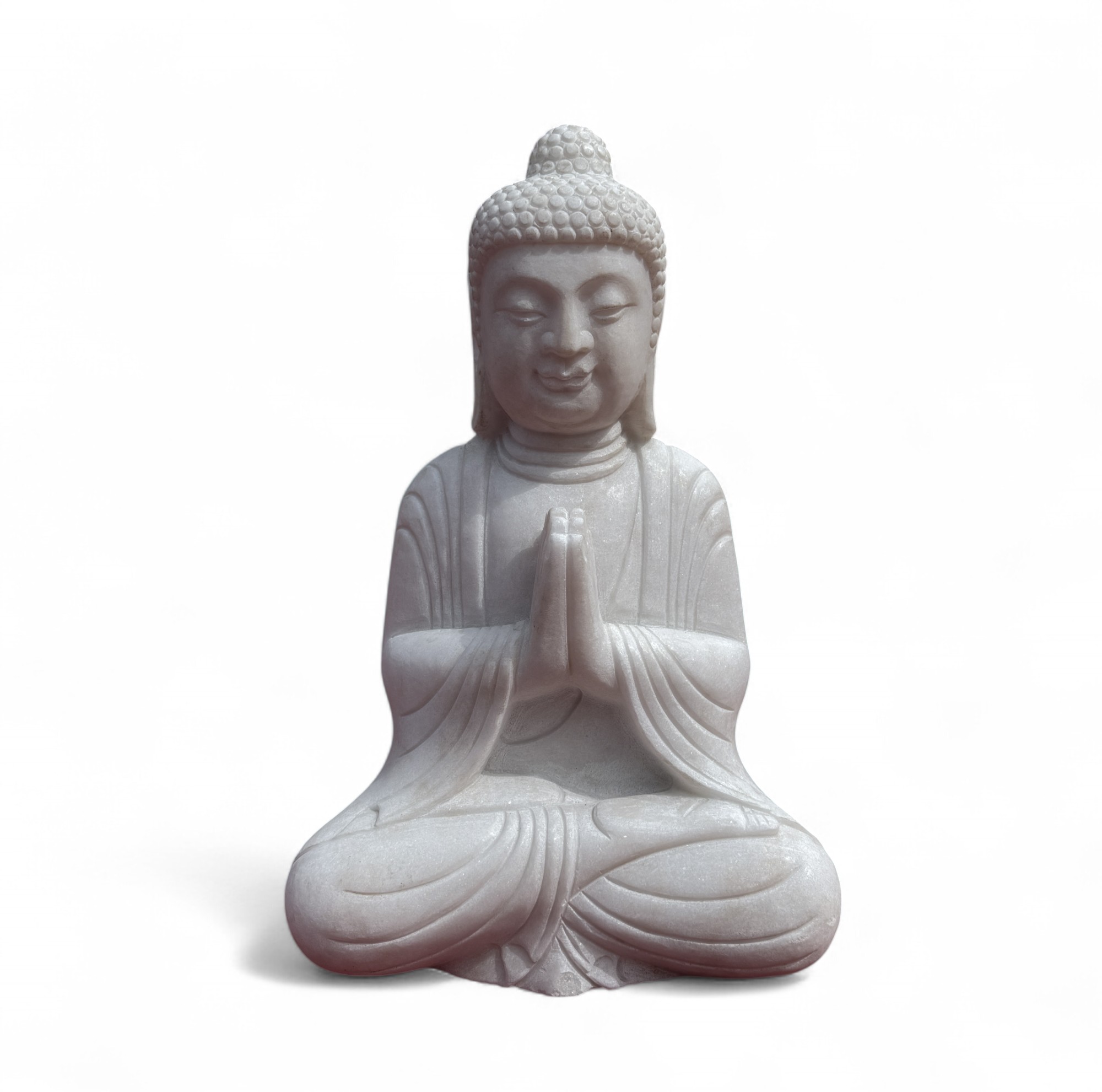 Garten Buddha Statue Marmor Stein Skulptur Namaste Mudra