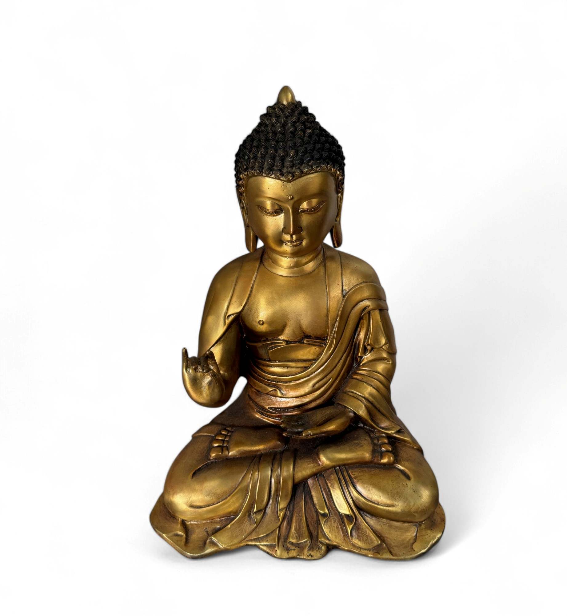 Buddha Figur Karana Mudra Bronze Statue Tibet China 