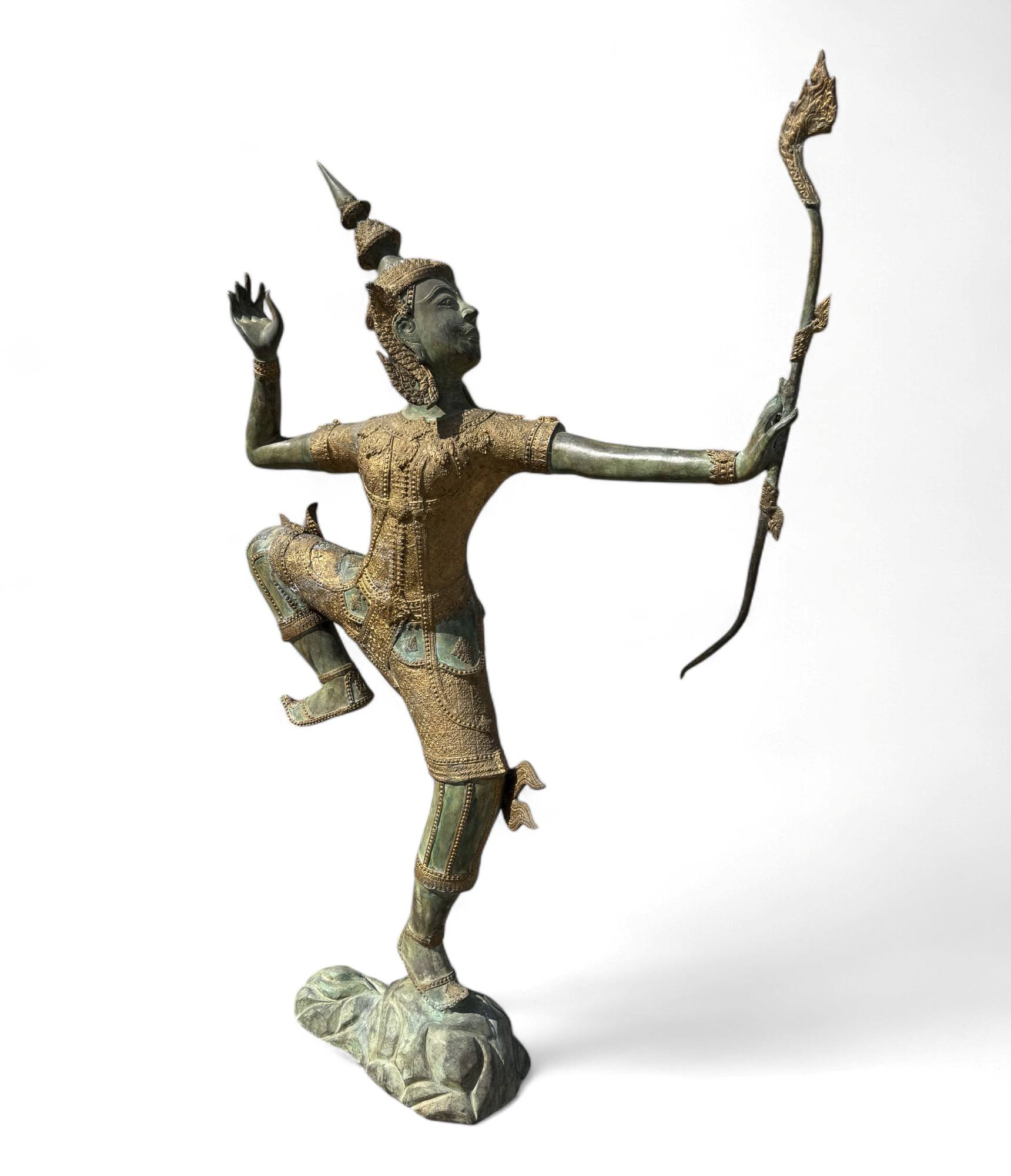 Thailändische Rama Bronze Statue Avatur Vishnus 166 cm groß