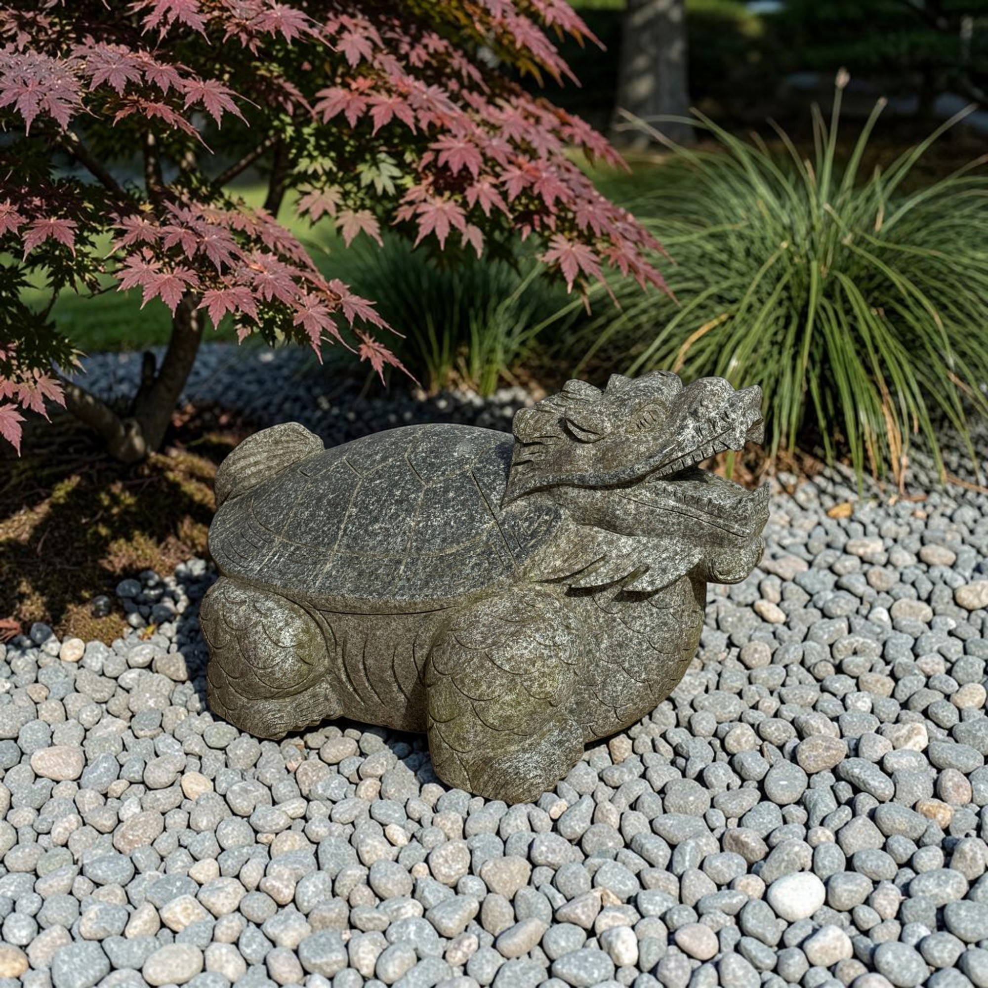 Drachenschildkröte massiver Granit Stein für Fengshui Garten