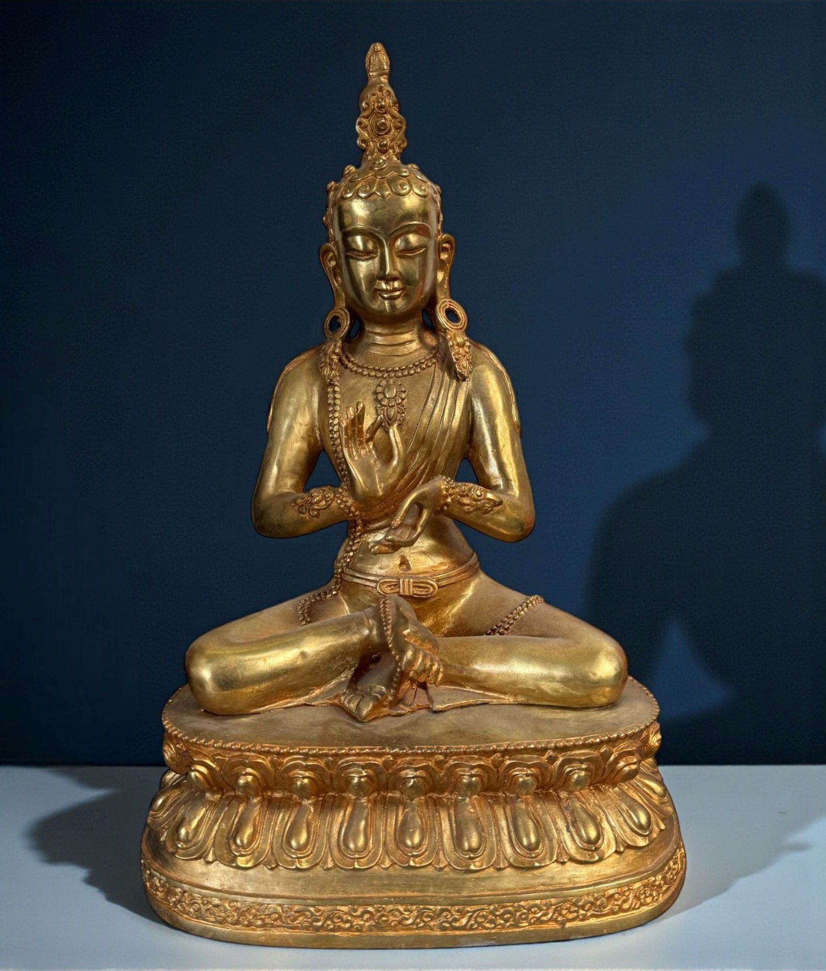 Buddha Figur Dharmachakra Mudra Bronze Skulptur 45,5 cm groß