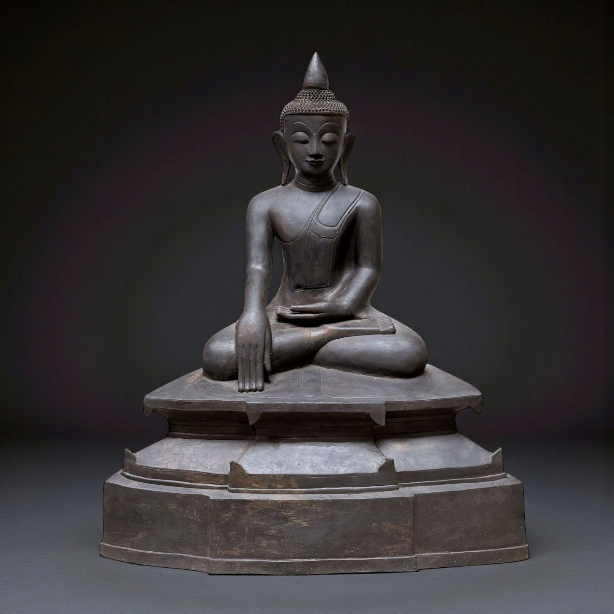 Shan Buddha Bronze Skulptur Burma Statue