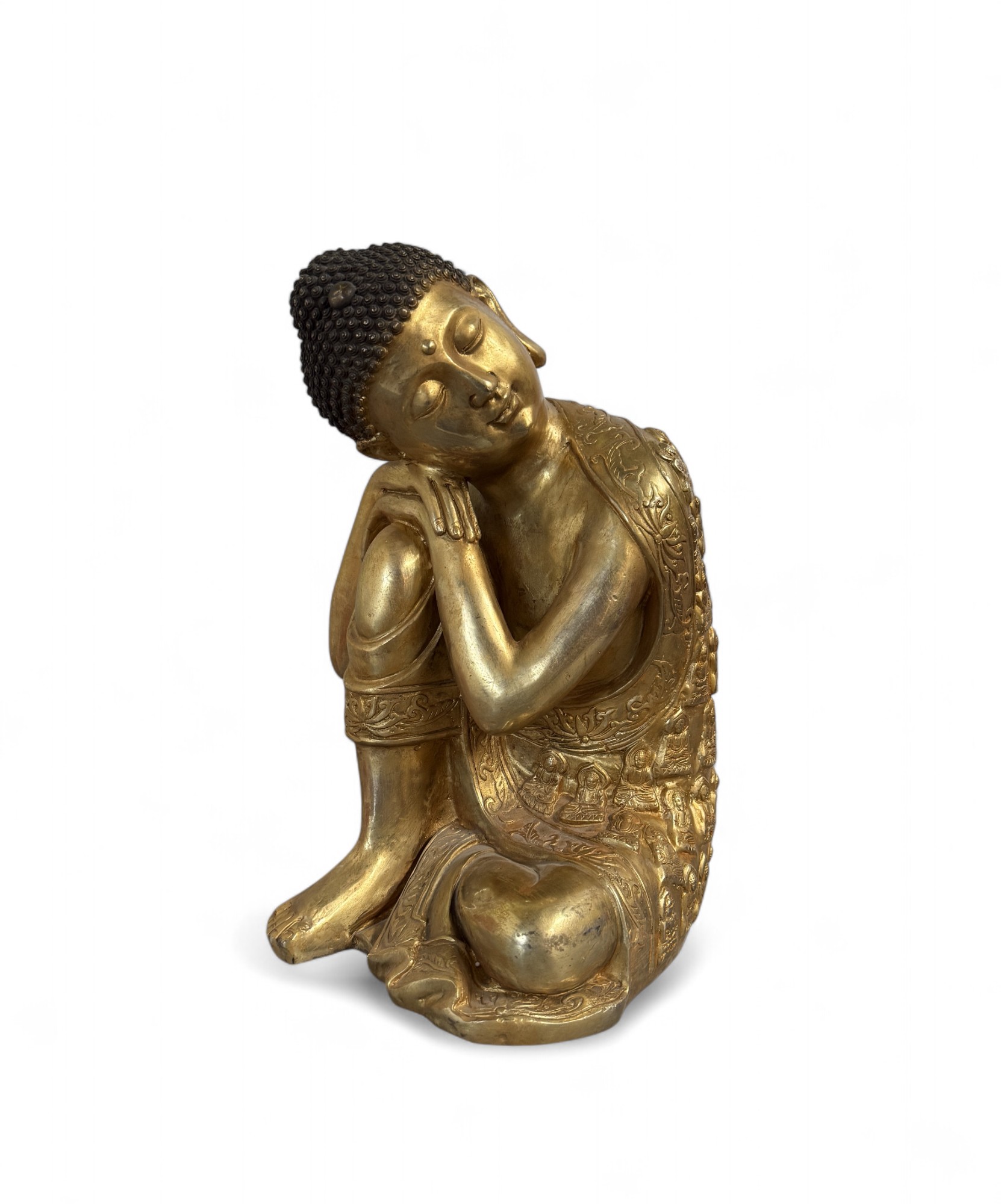 Schlafender Bronze Buddha Tibet China Figur 33 cm große Skulptur