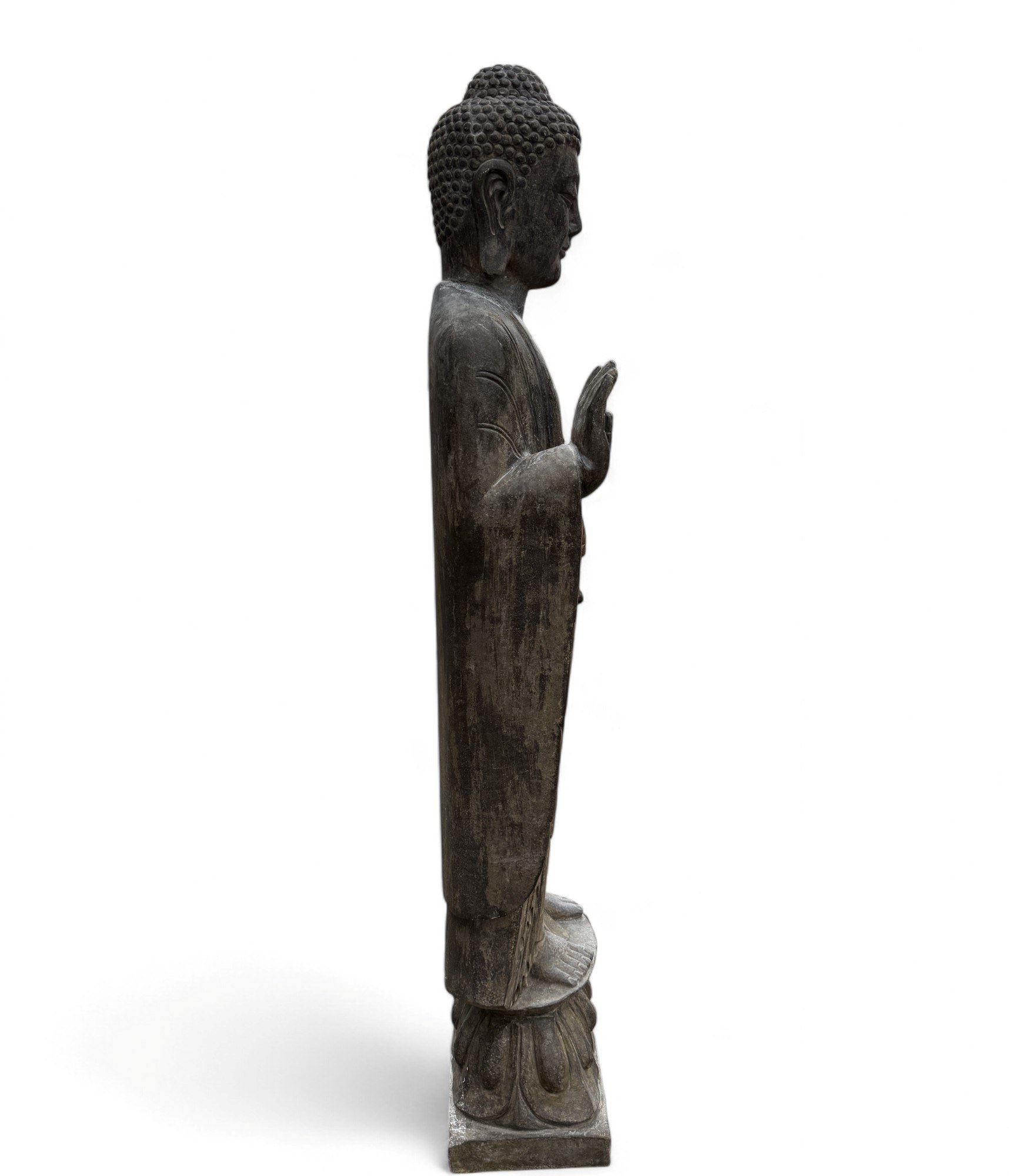 Garten Buddha Statue stehende Skulptur Schutz Geste 120 cm groß
