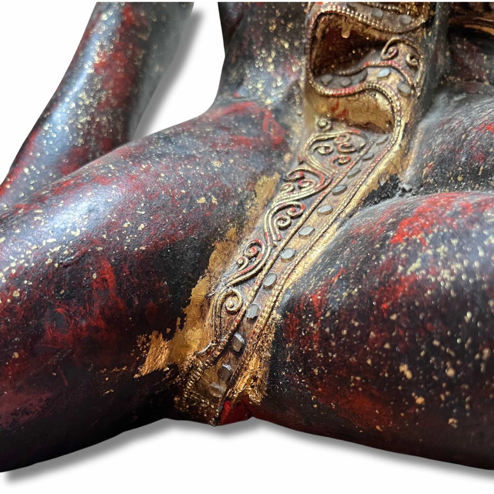 Mandalay Mönch Figur Sariputta aus Holz, 51cm