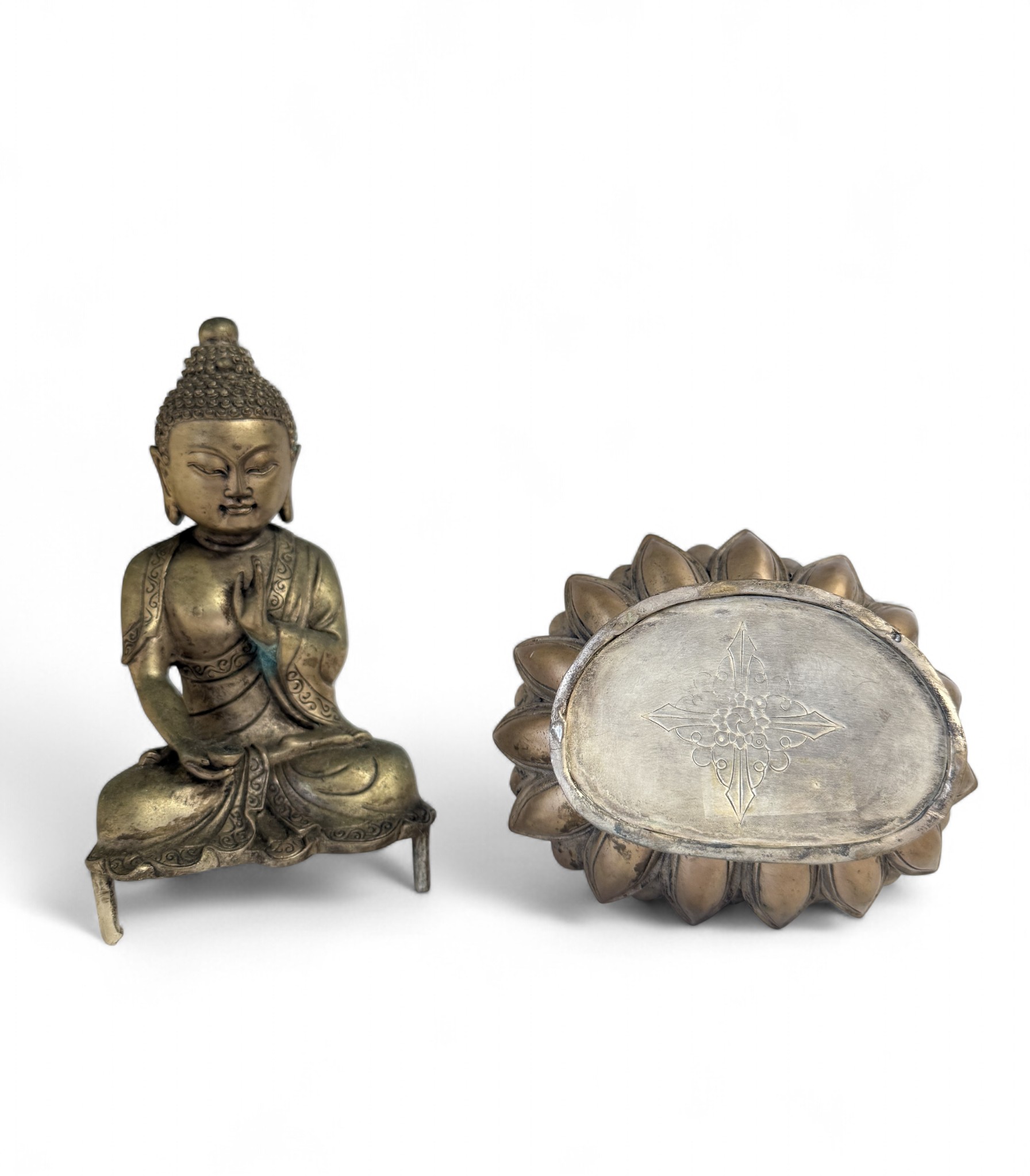 Buddha Figur Bronze 21 cm Tibet/China