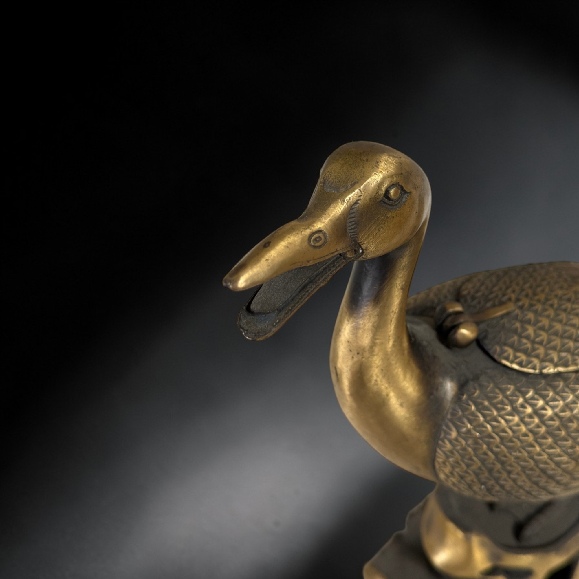 Räuchergefäß Ente aus Bronze – 26 cm – Chinesische Dekofigur