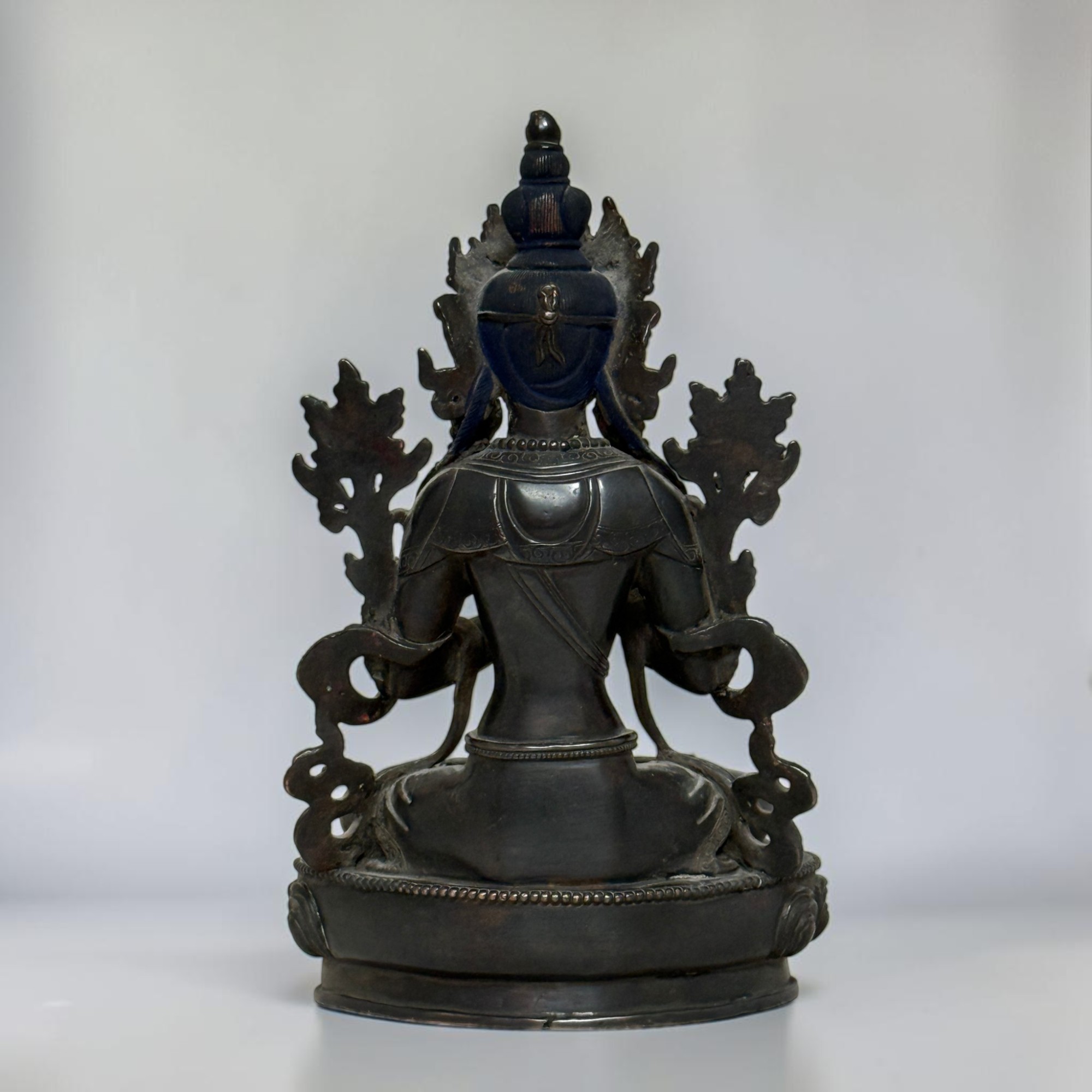 2-armige Prajnaparamita Figur alte Bronze Skulptur Nepal Statue Weisheit