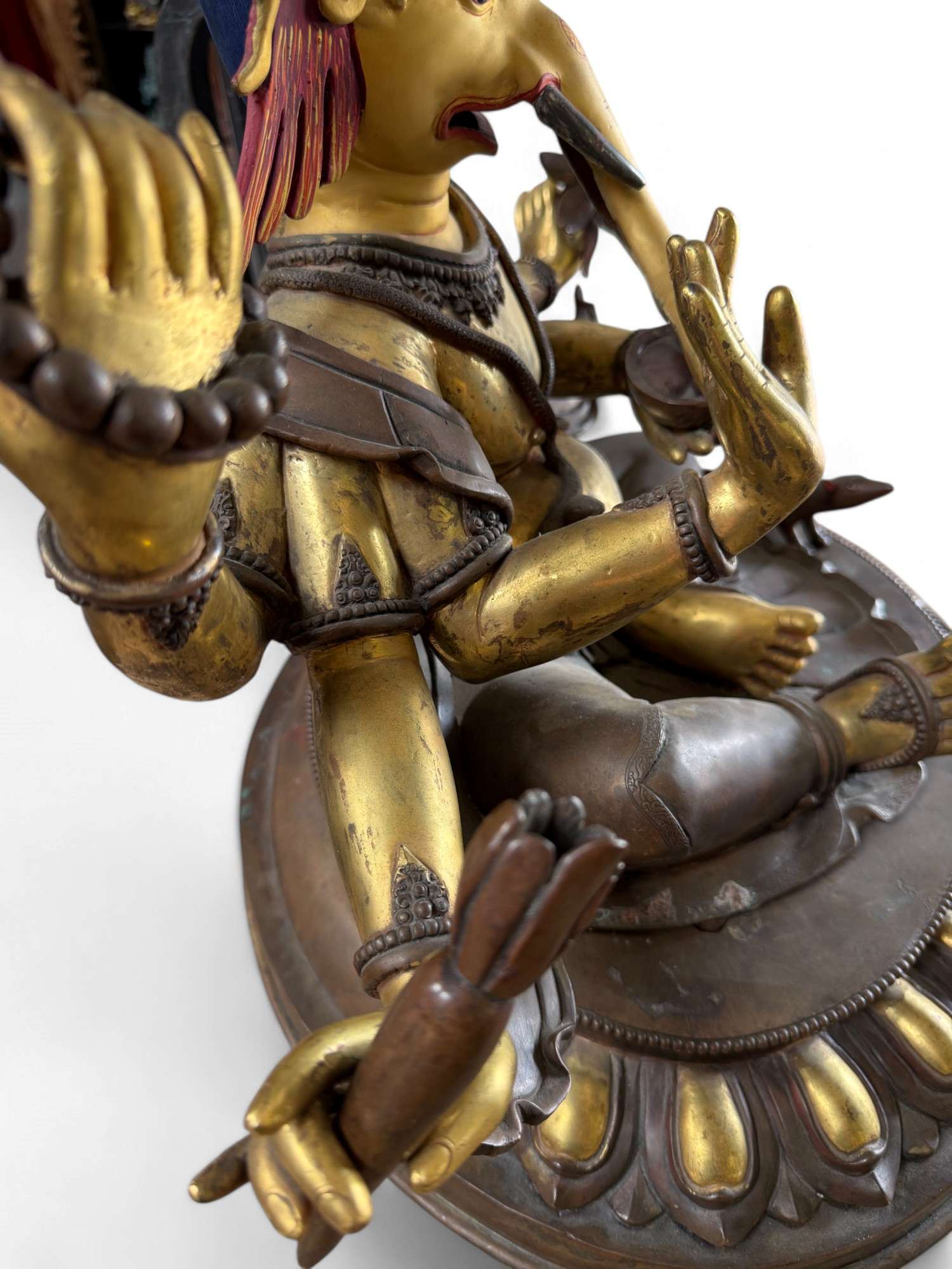 Große Ganesha Statue Bronze Skulptur aus Nepal - 67 cm