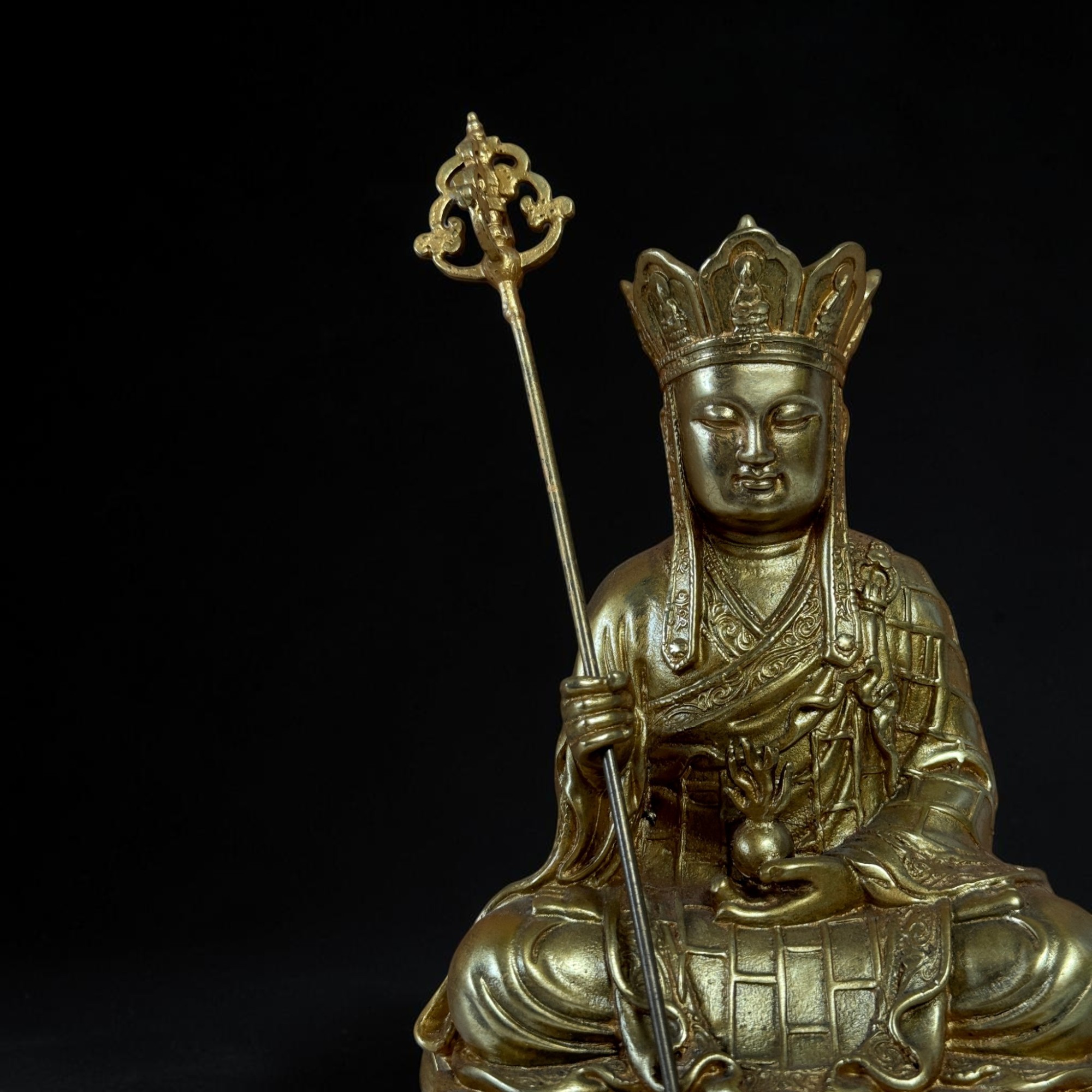 Ksitigarbha Bodhisattva Bronze Figur Tibet China Asien Skulptur 25cm