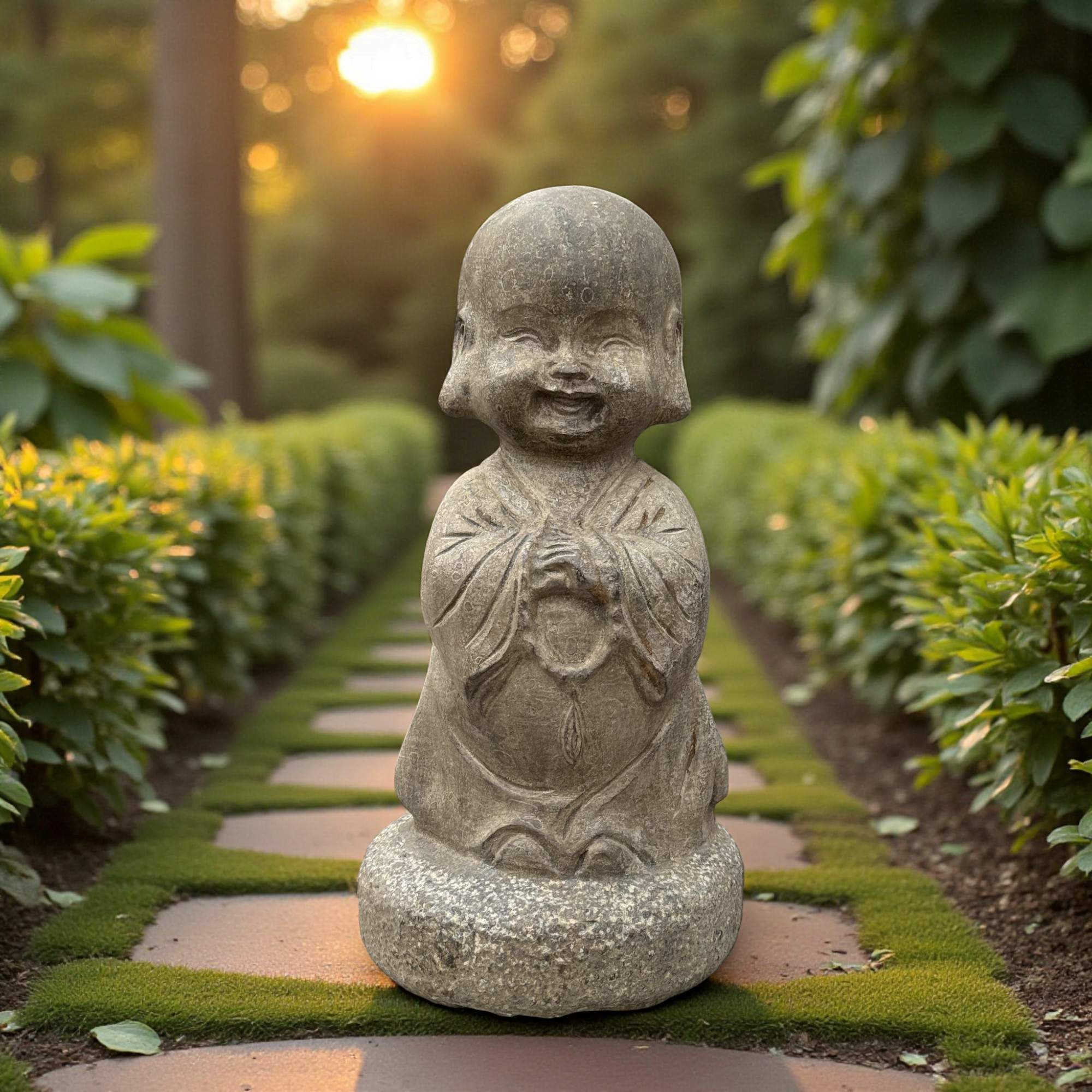 Zen Mönch Garten Skulptur aus Naturstein