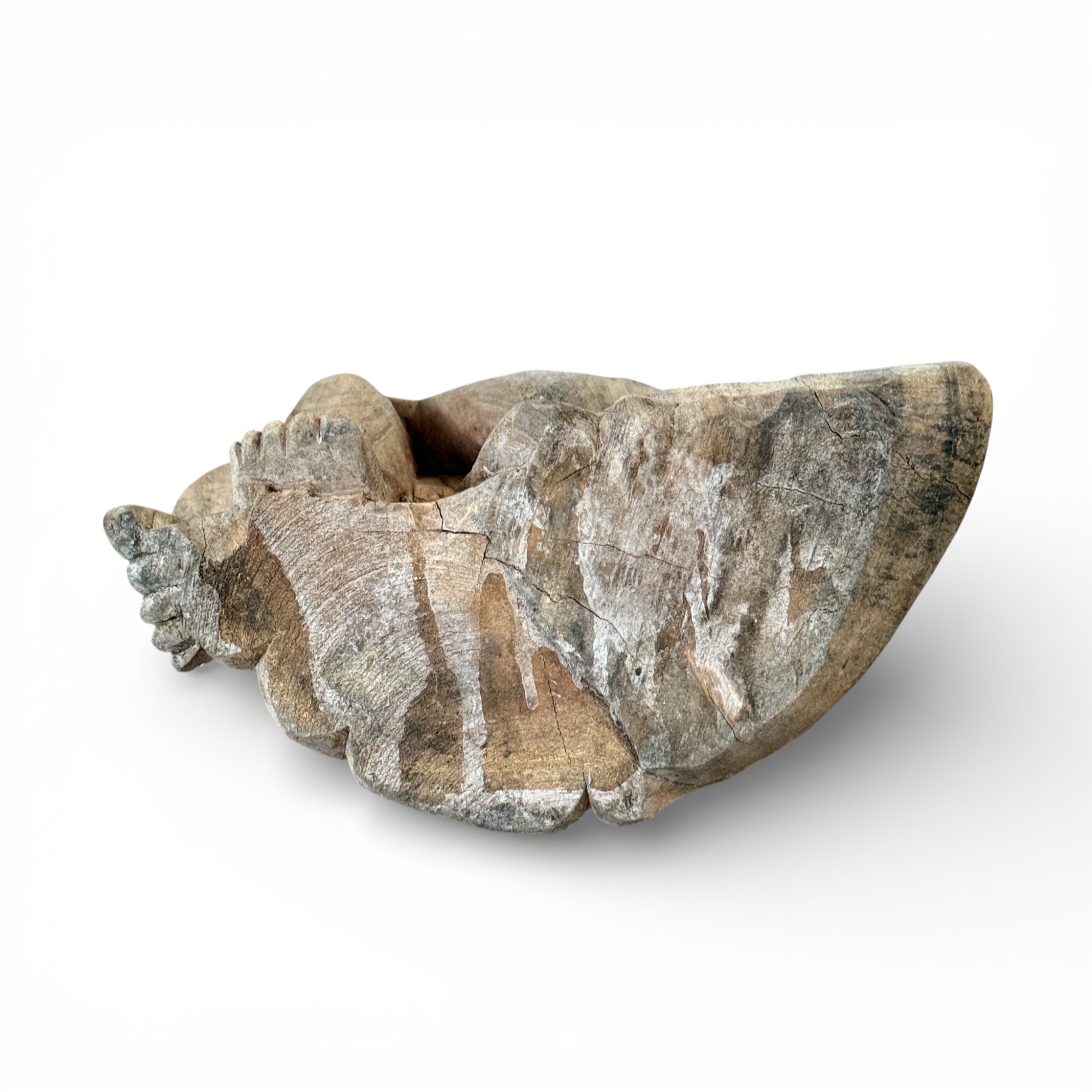 Ruhende Buddha Figur aus Suar Holz - 42 cm groß