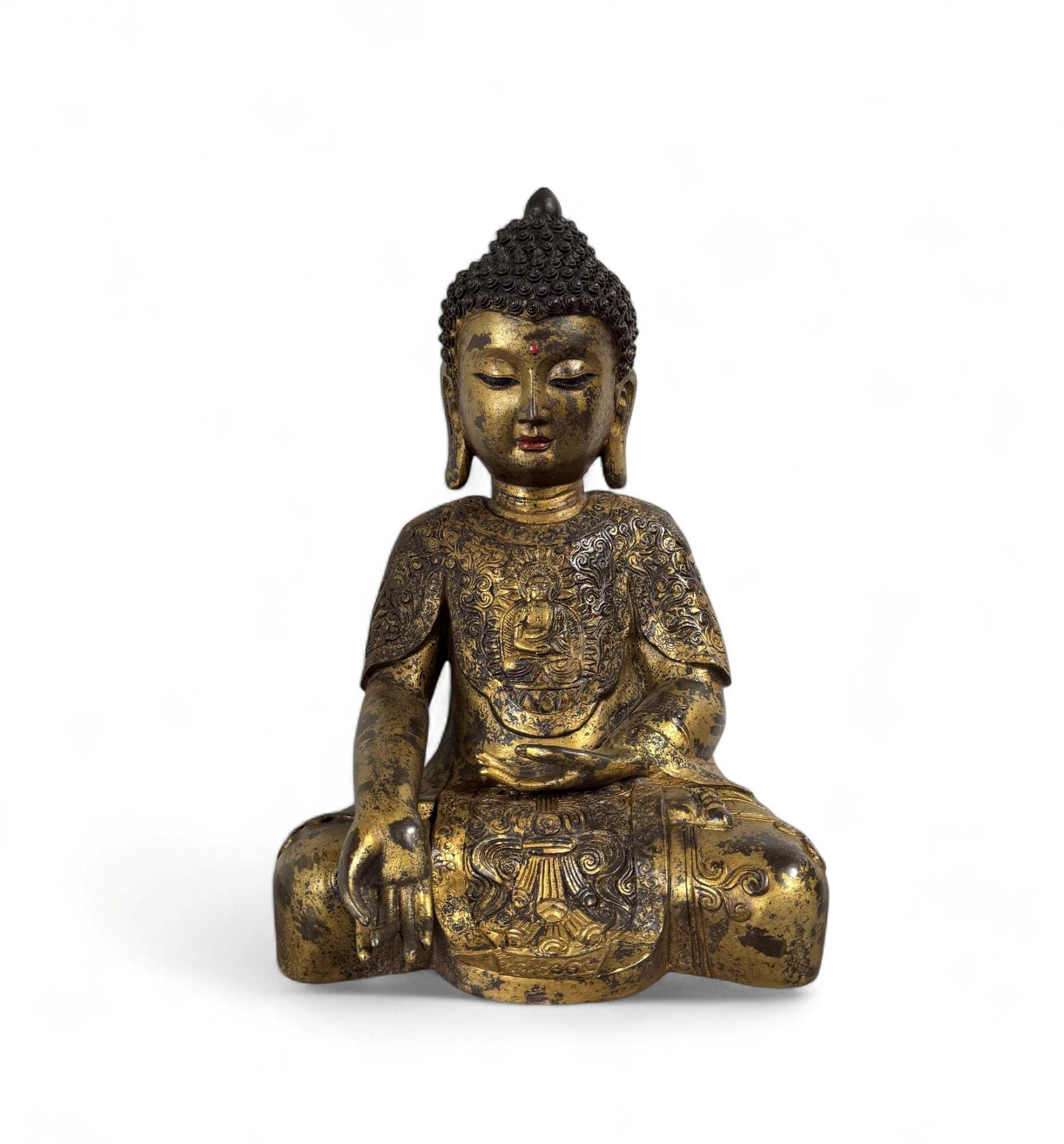Bronze-Buddha Figur 40  cm – Vitarka Mudra – Tibet China