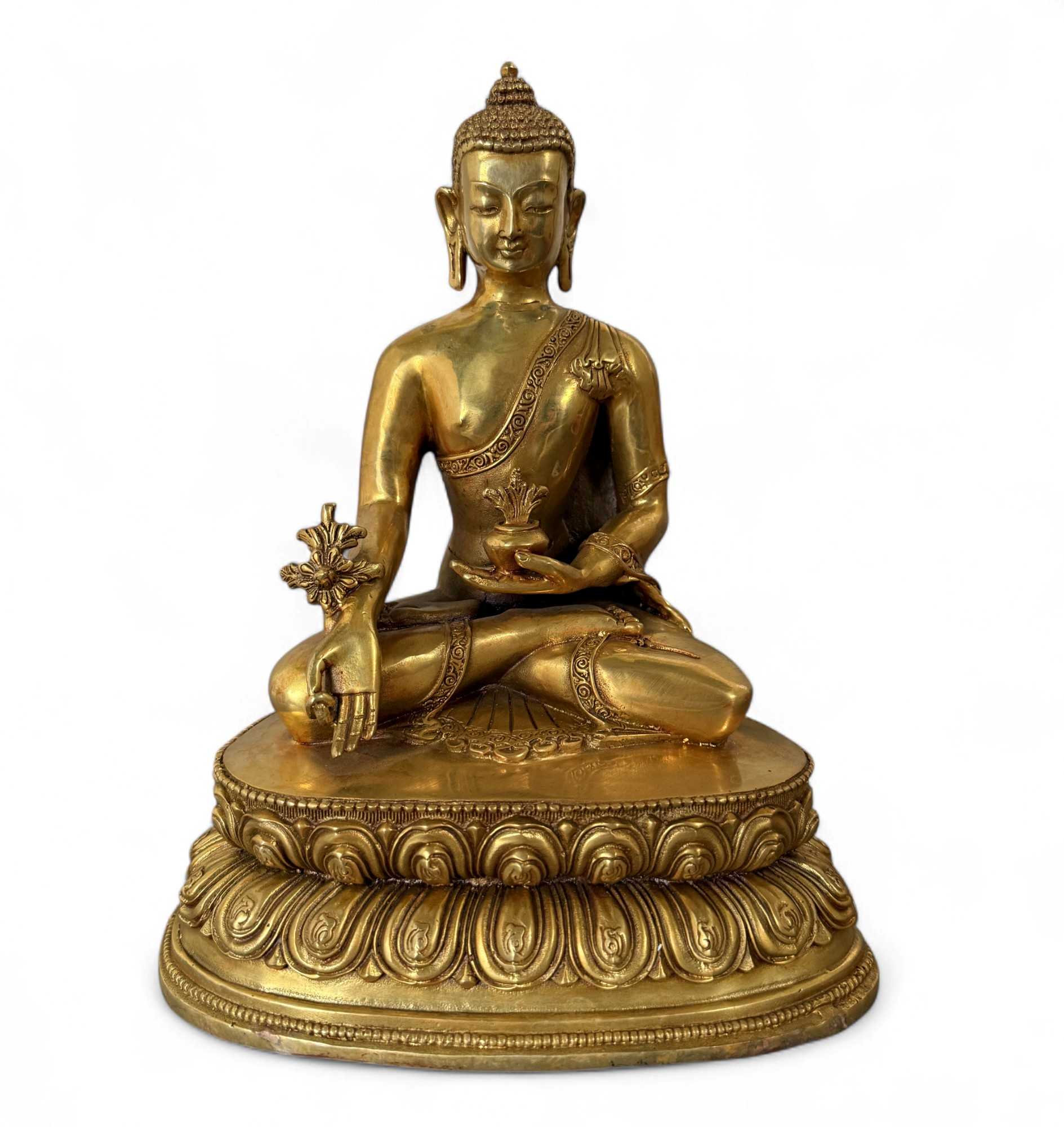 Medizin Buddha Figur Bronze Tibet China - 28,5 cm groß