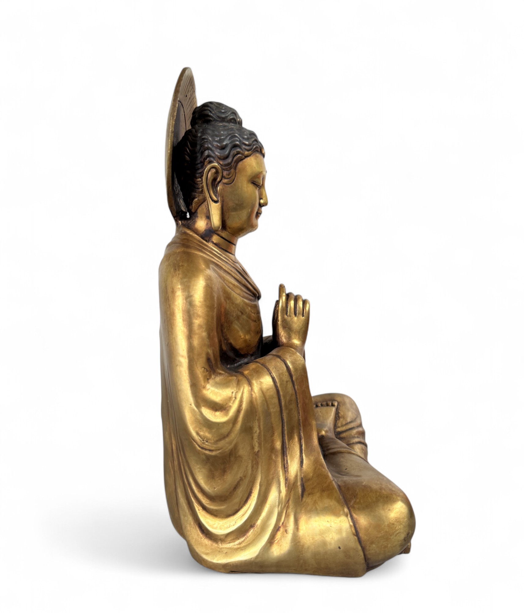 Buddha Figur aus Bronze - höchste Erleuchtung Mudra - 32,5 cm