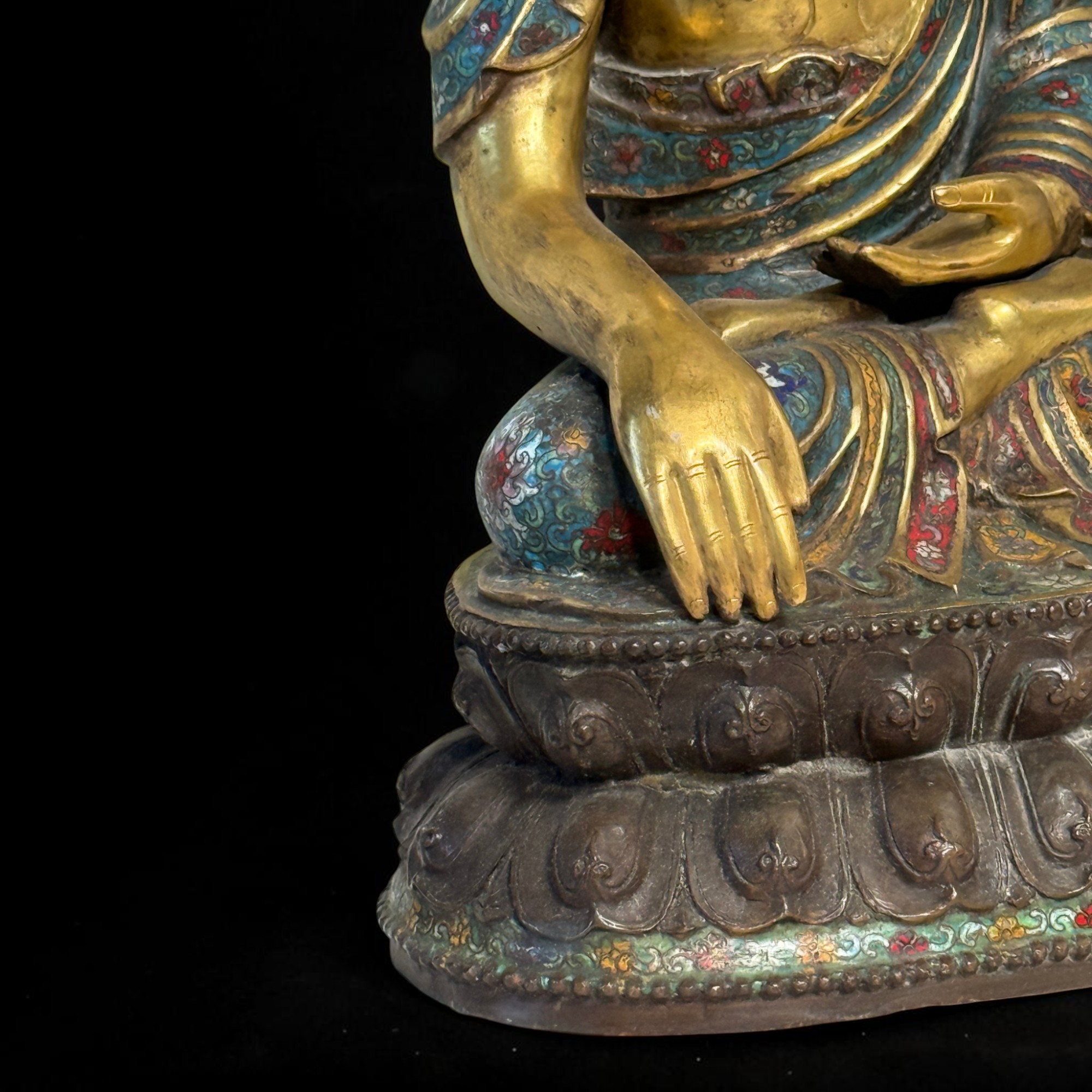 Buddha Figur Bronze Cloisonne Skulptur 50 cm groß