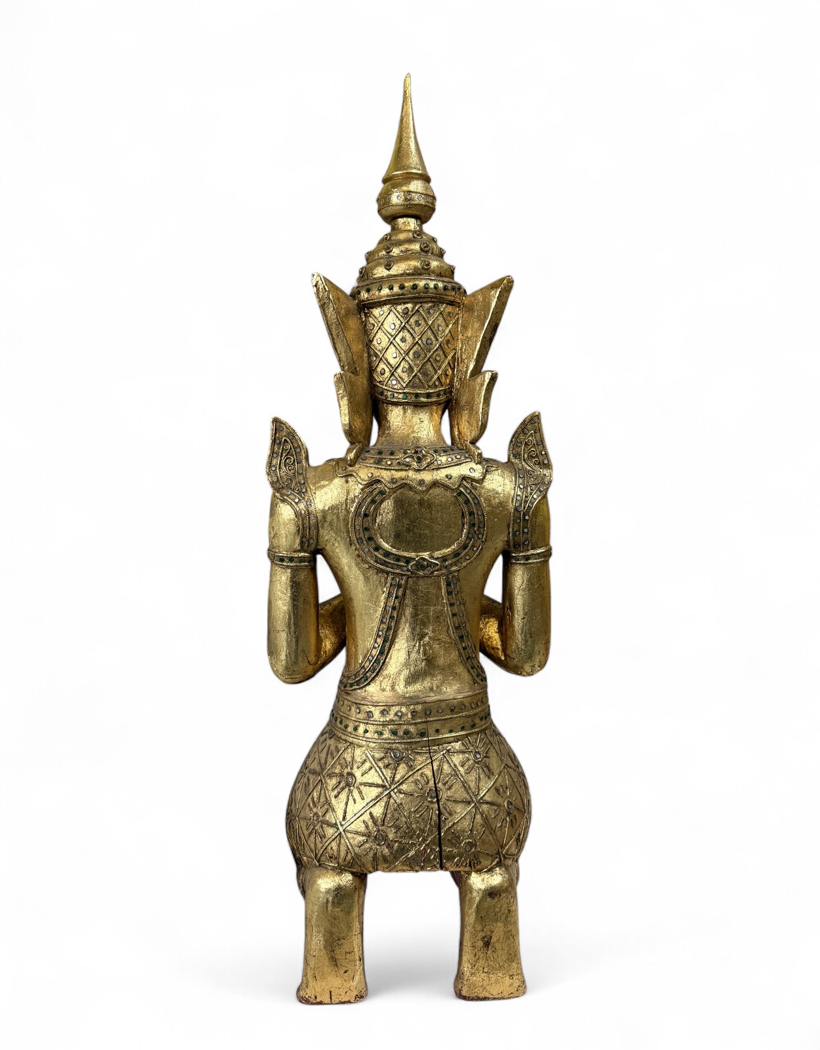 Thailändischer Tempelwächter Teppanom Holz Skulptur 94 cm