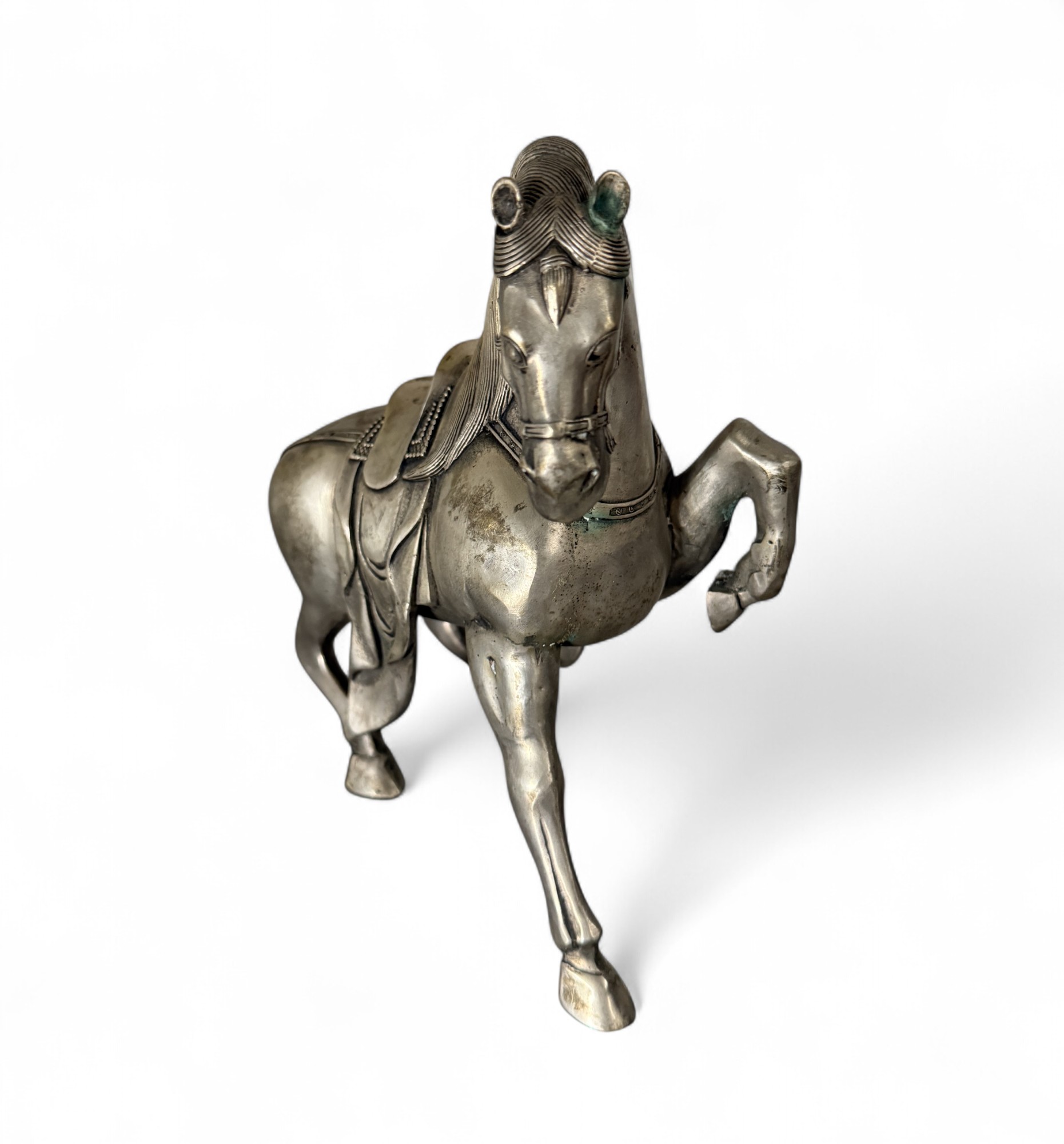 Chinesisches Tang Pferd – Bronze Replikat mit Grünspan & Patina, 21 cm