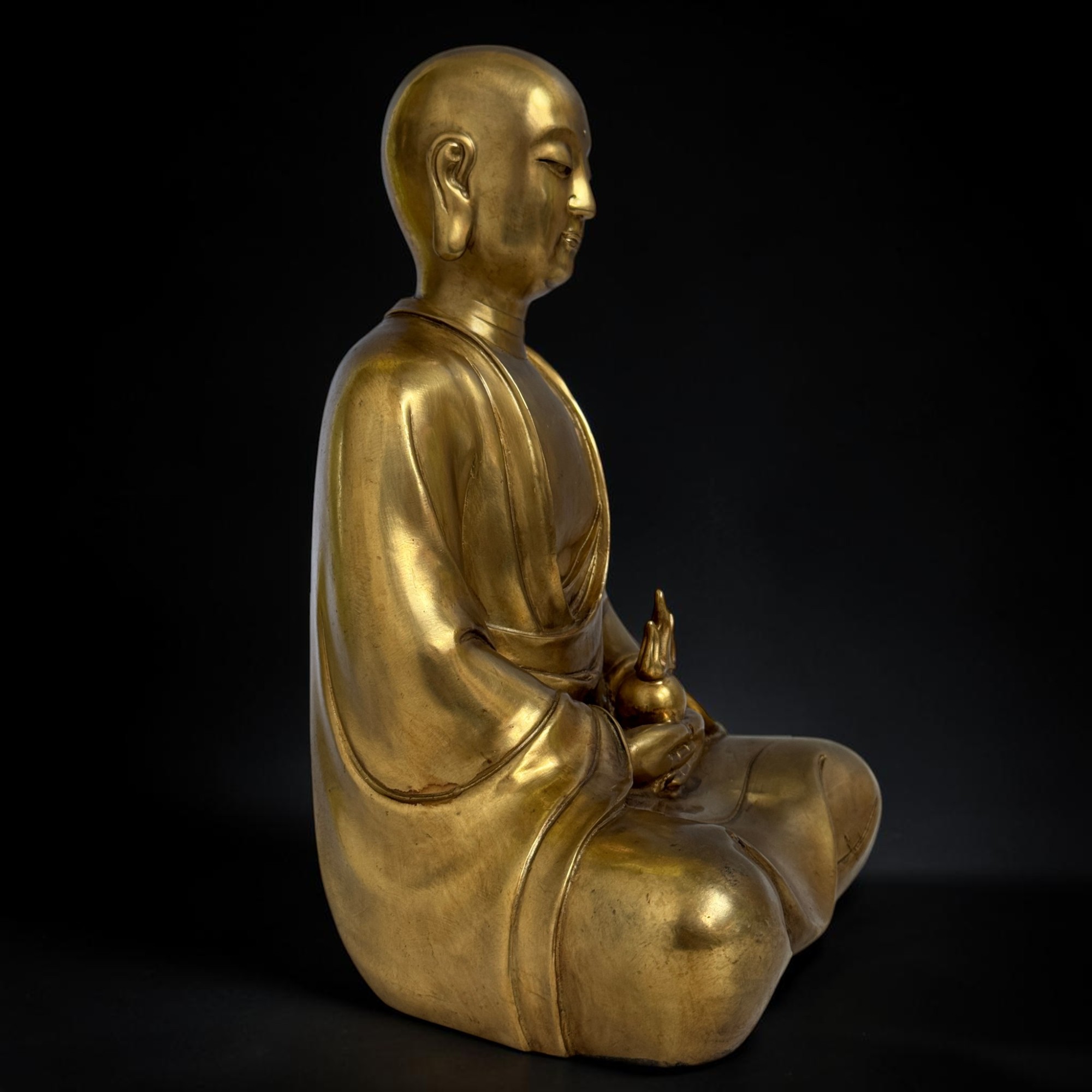 Jizo Bosatsu Bronze Statue 29 cm – Kshitigarbha Bodhisattva – Schutzpatron China