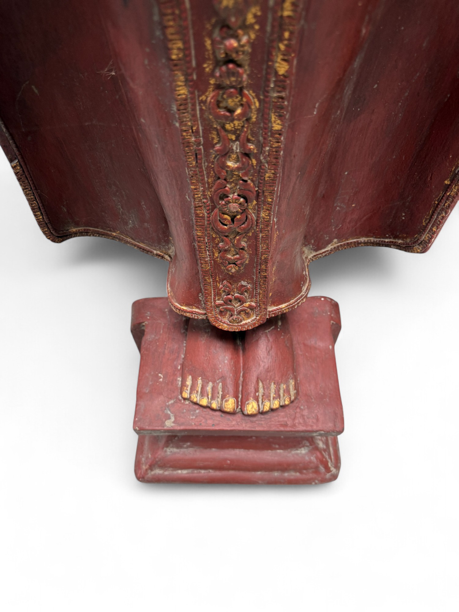 Jambupati Buddha Statue Birma Teak Holz Skulptur Karana Mudra