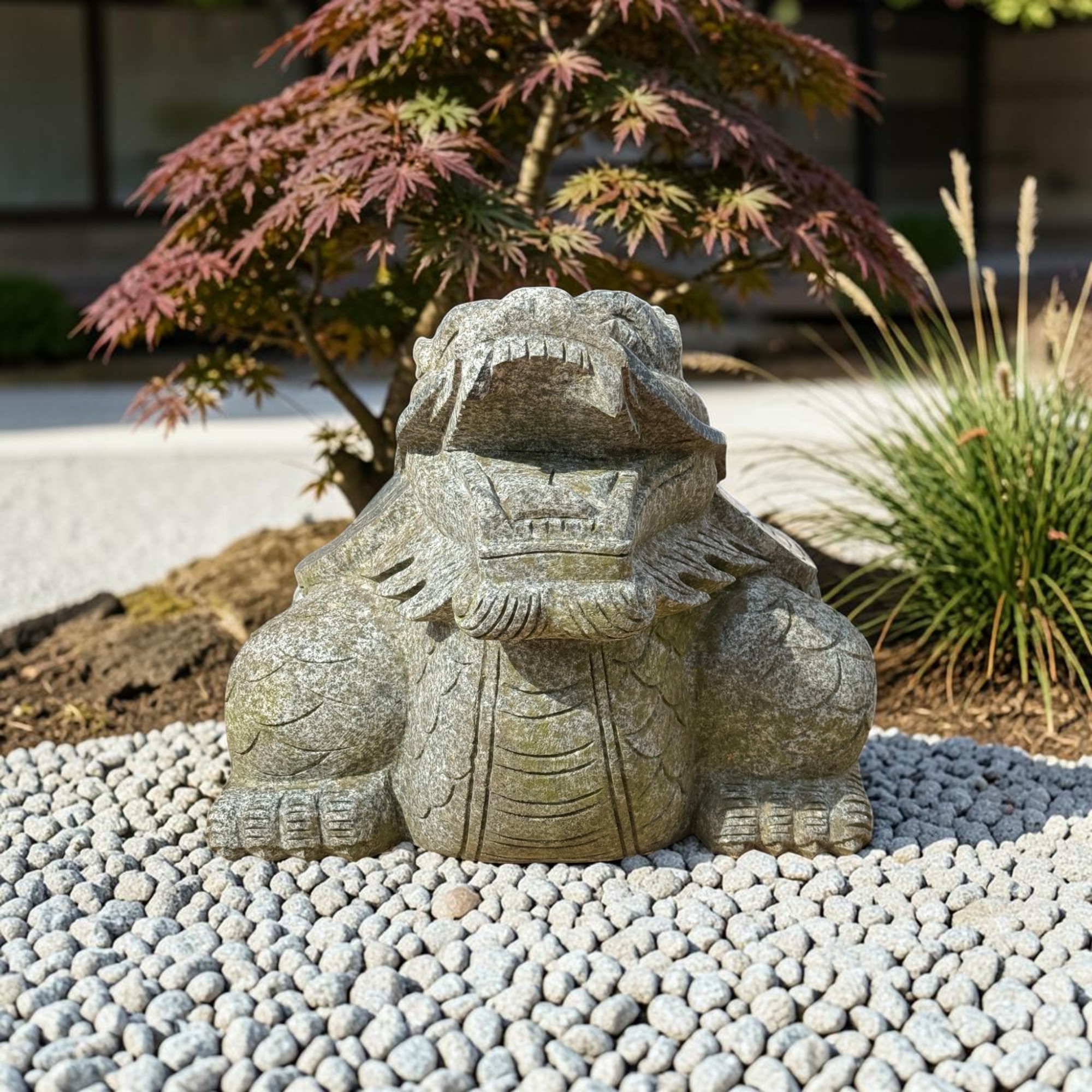 Drachenschildkröte massiver Granit Stein für Fengshui Garten