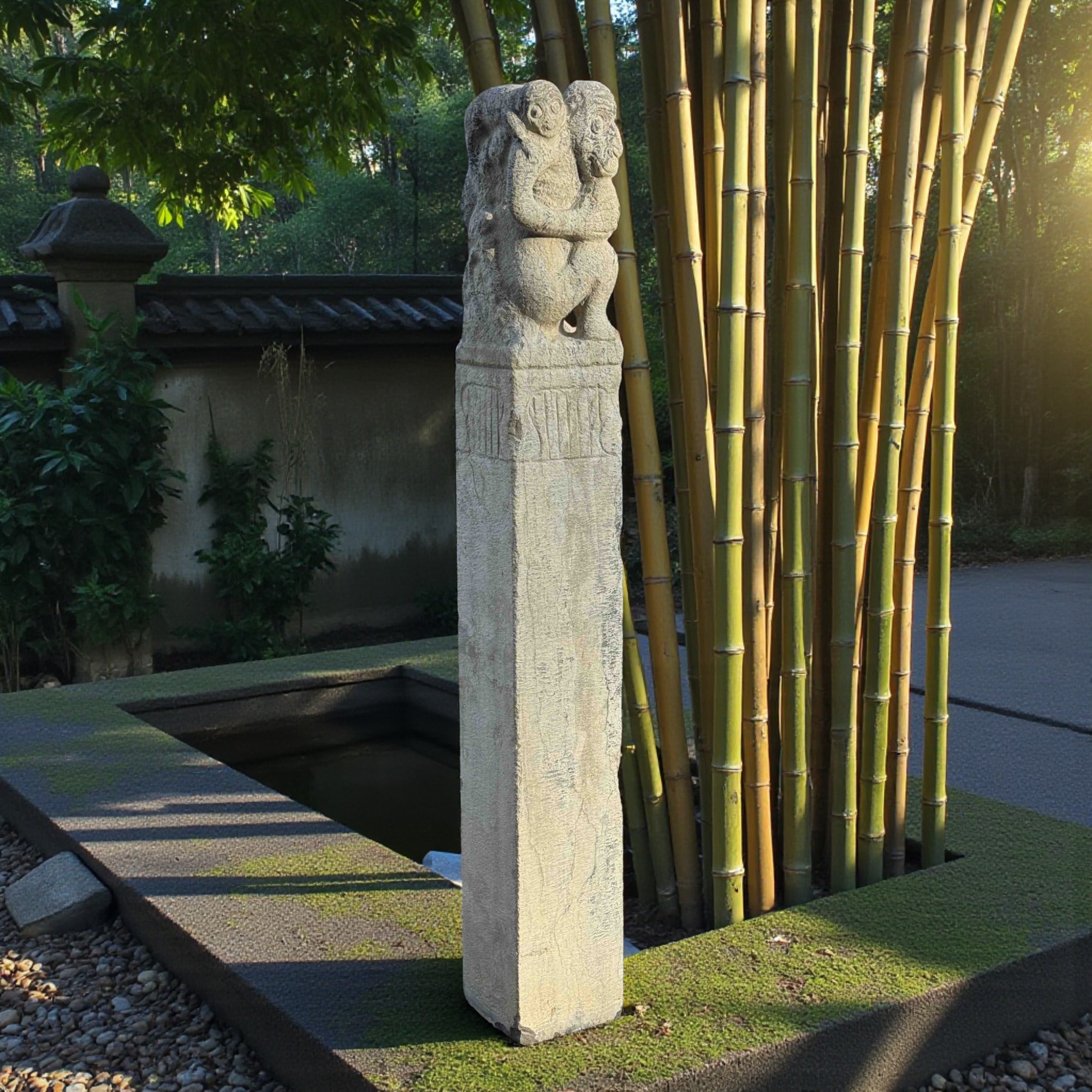 Garten Pagdoe Steinfigur Affen Skulptur 150 cm