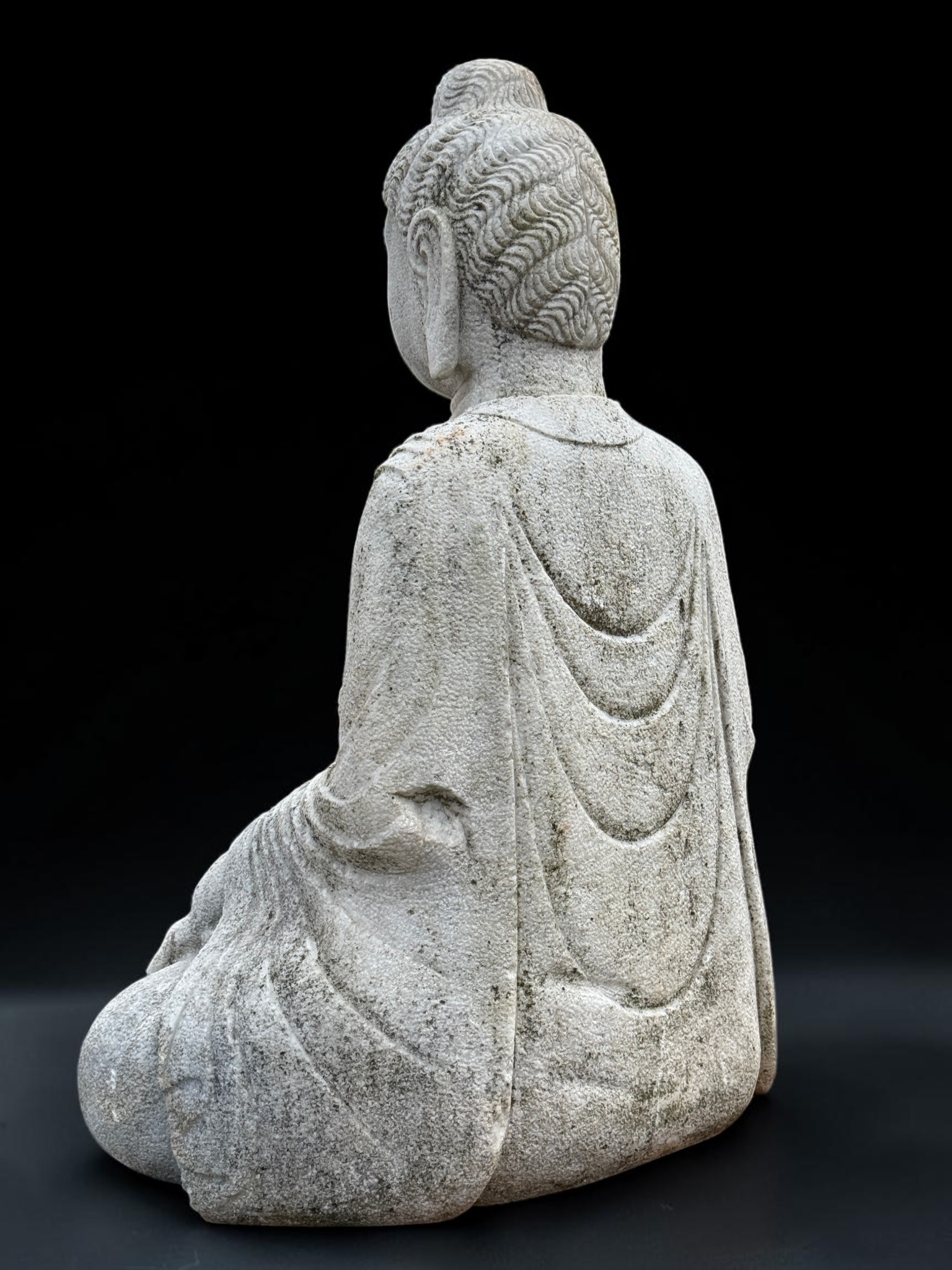 Große Garten Buddha Statue Marmorstein Schutzgeste 113cm Tibet-China