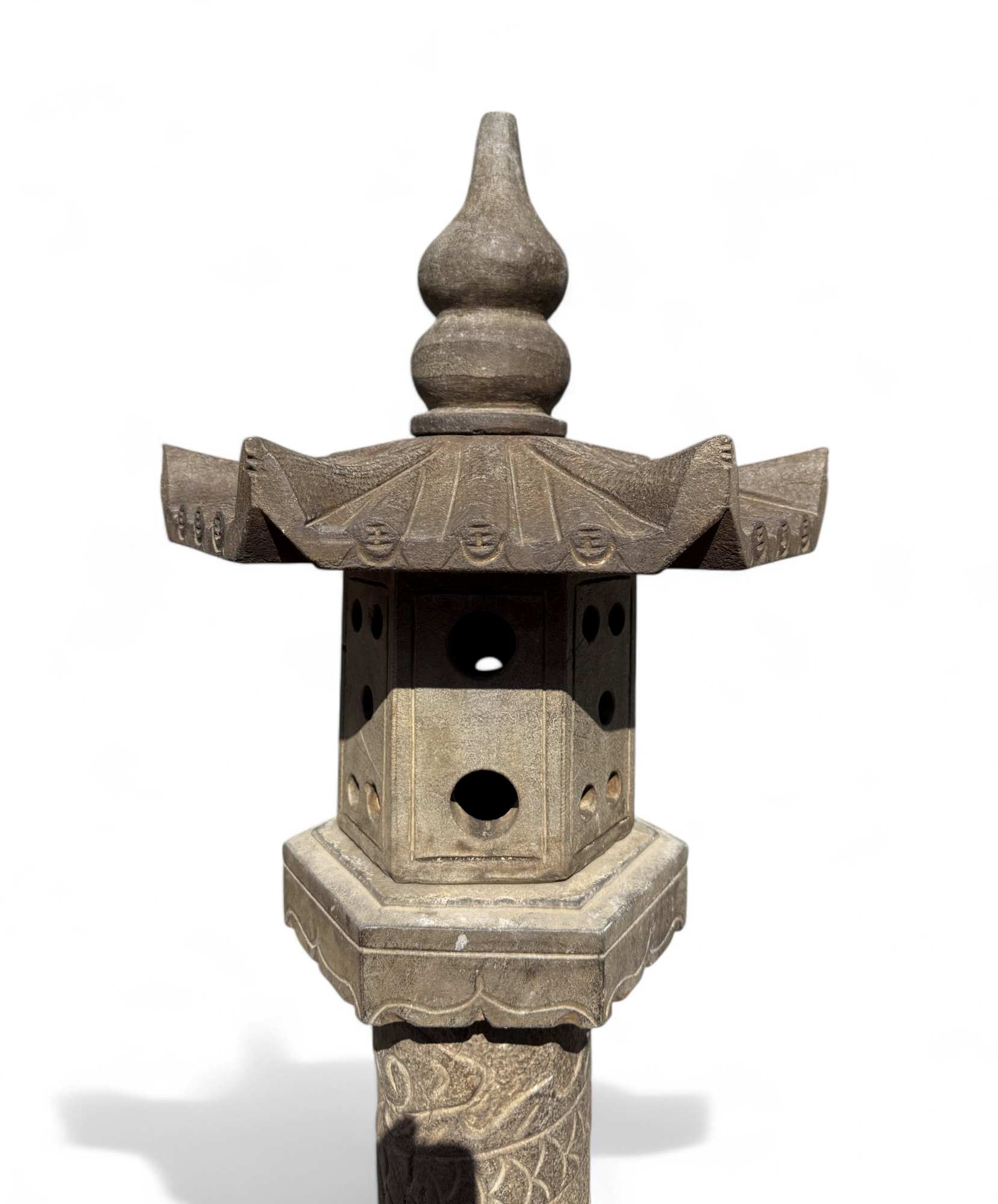 Garten Steinlaterne chinesisches Geisterhaus Drachen Pagode 
