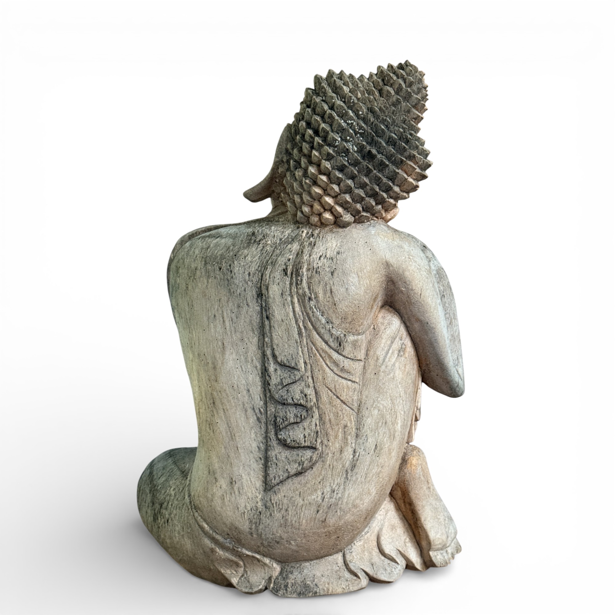 Ruhende Buddha Figur aus Suar Holz - 42 cm groß