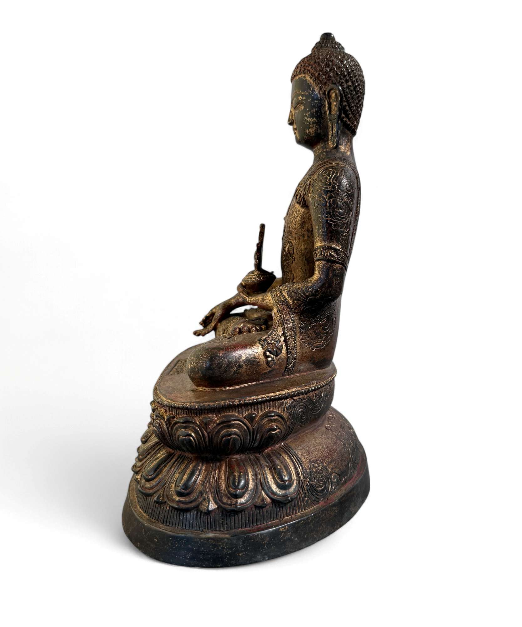 Medizin Buddha Figur Bronze Tibet China - 29,5 cm groß