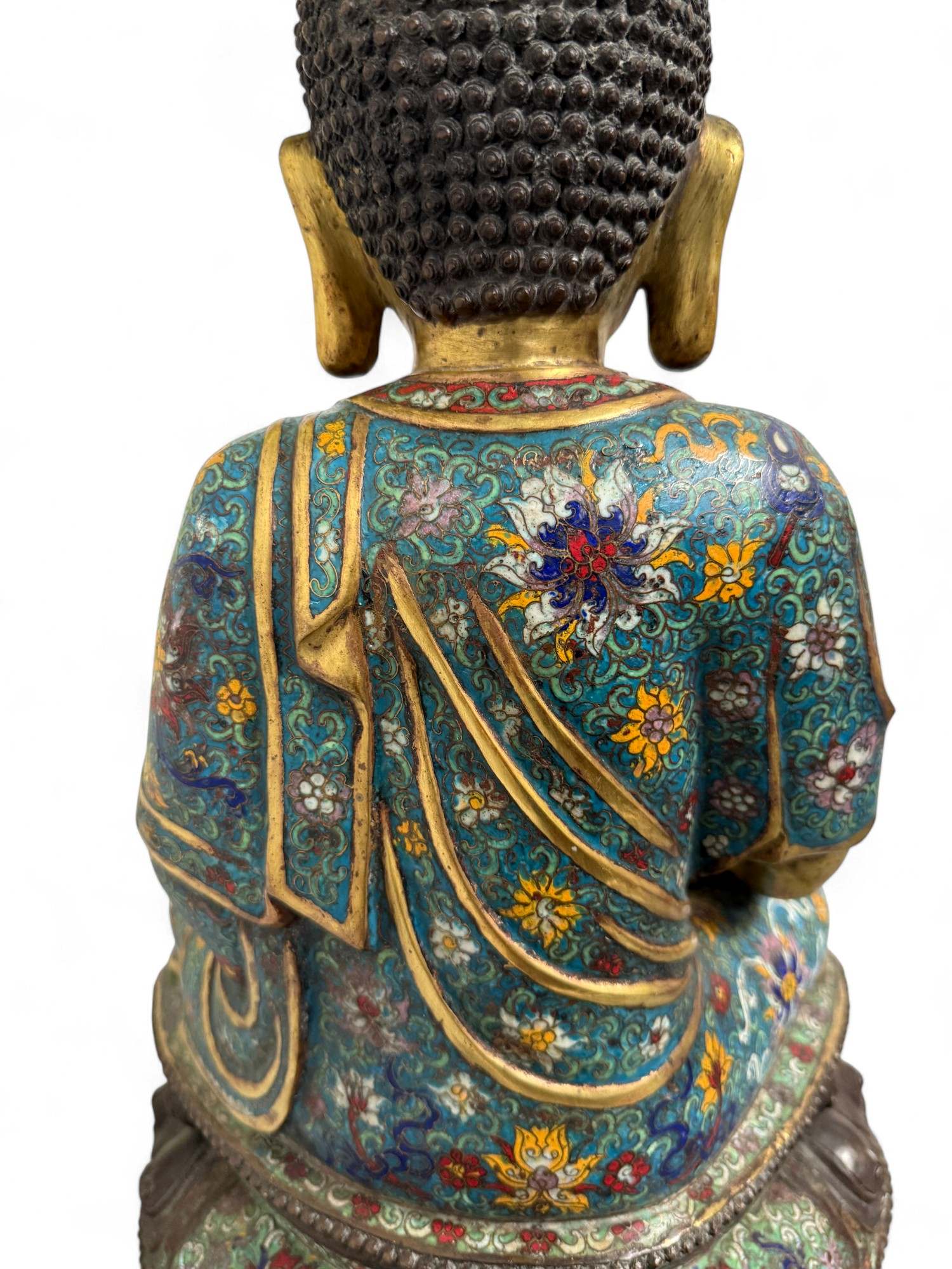 Buddha Figur Bronze Cloisonne Skulptur 50 cm groß