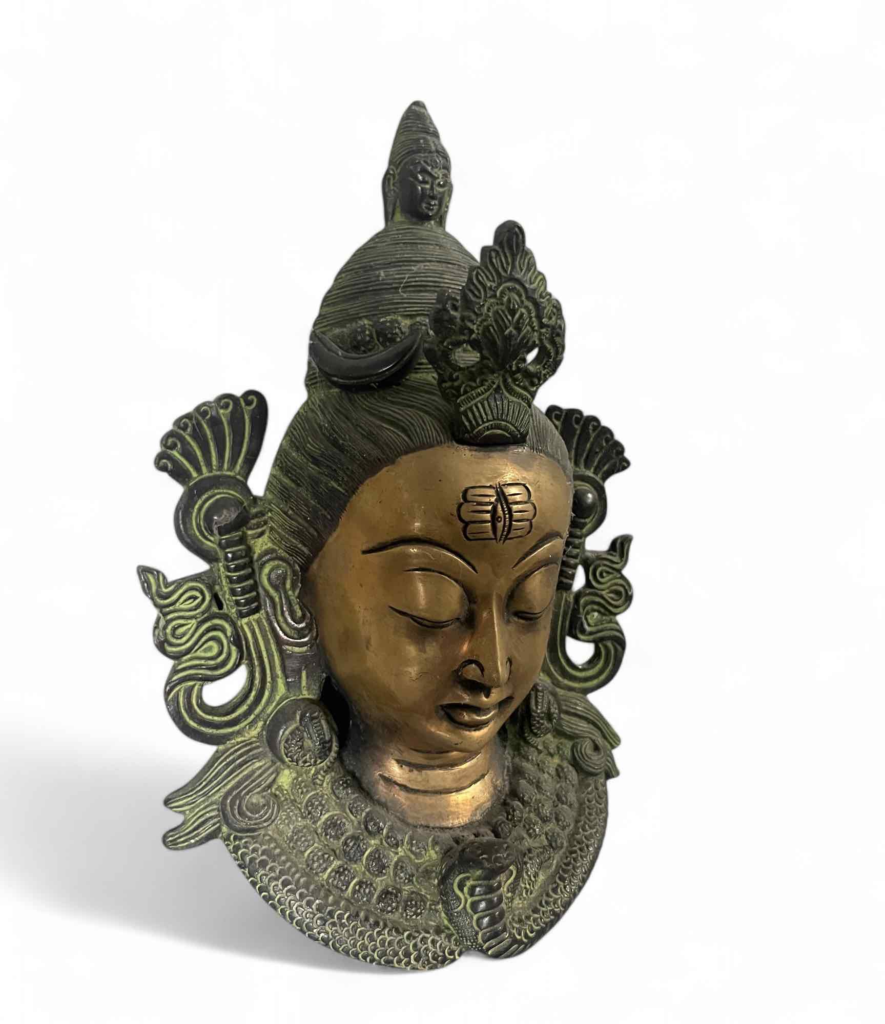 Shiva Wandmaske Nepal Bronze Skulptur 26 cm