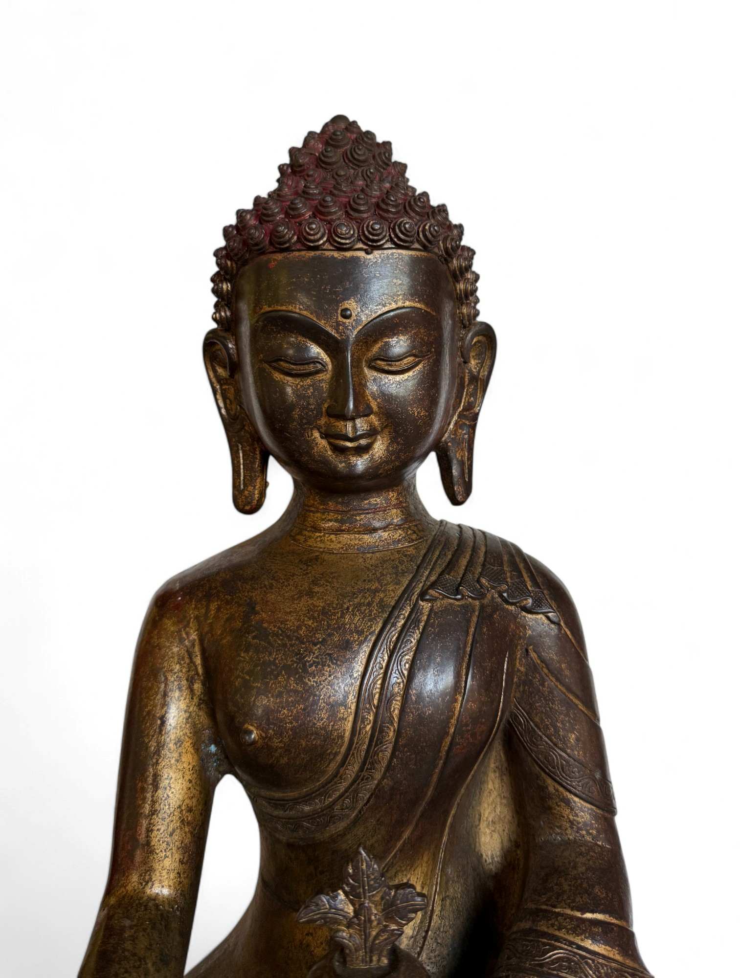 Medizin Buddha Figur Bronze Tibet China - 43 cm groß