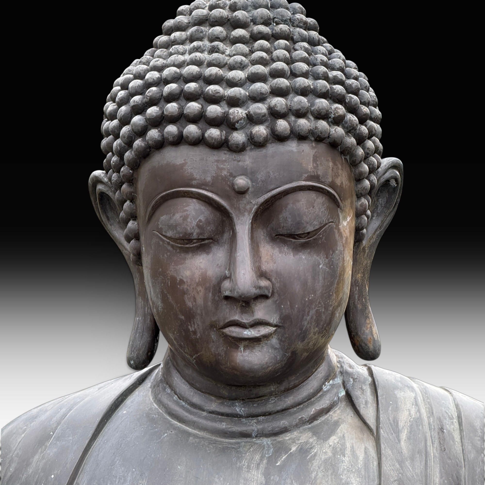 Großer Daibutsu Bronze Buddha Statue - 220 cm