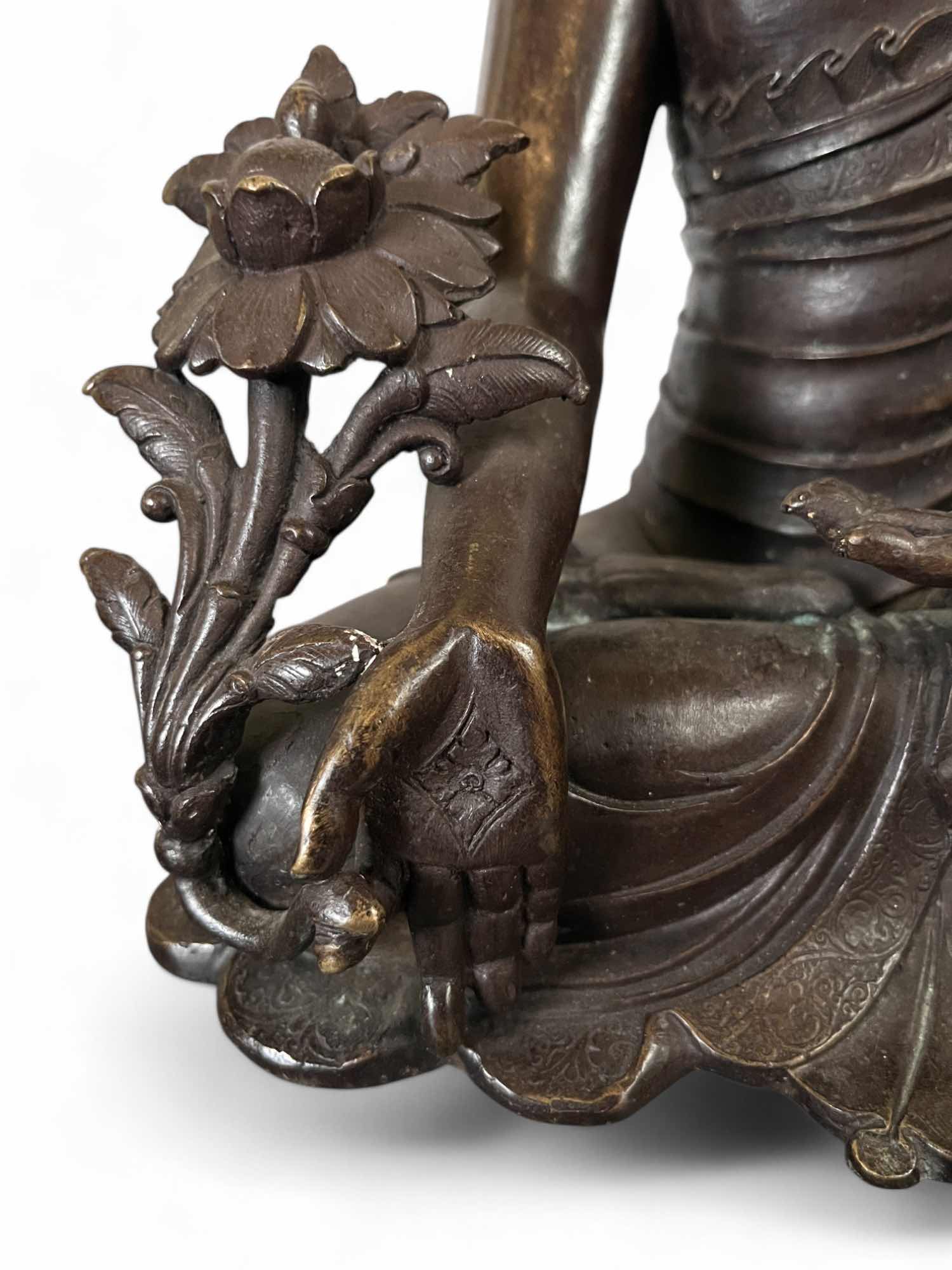 Medizin Buddha Figur Bronze Nepal Skulptur 36 cm groß