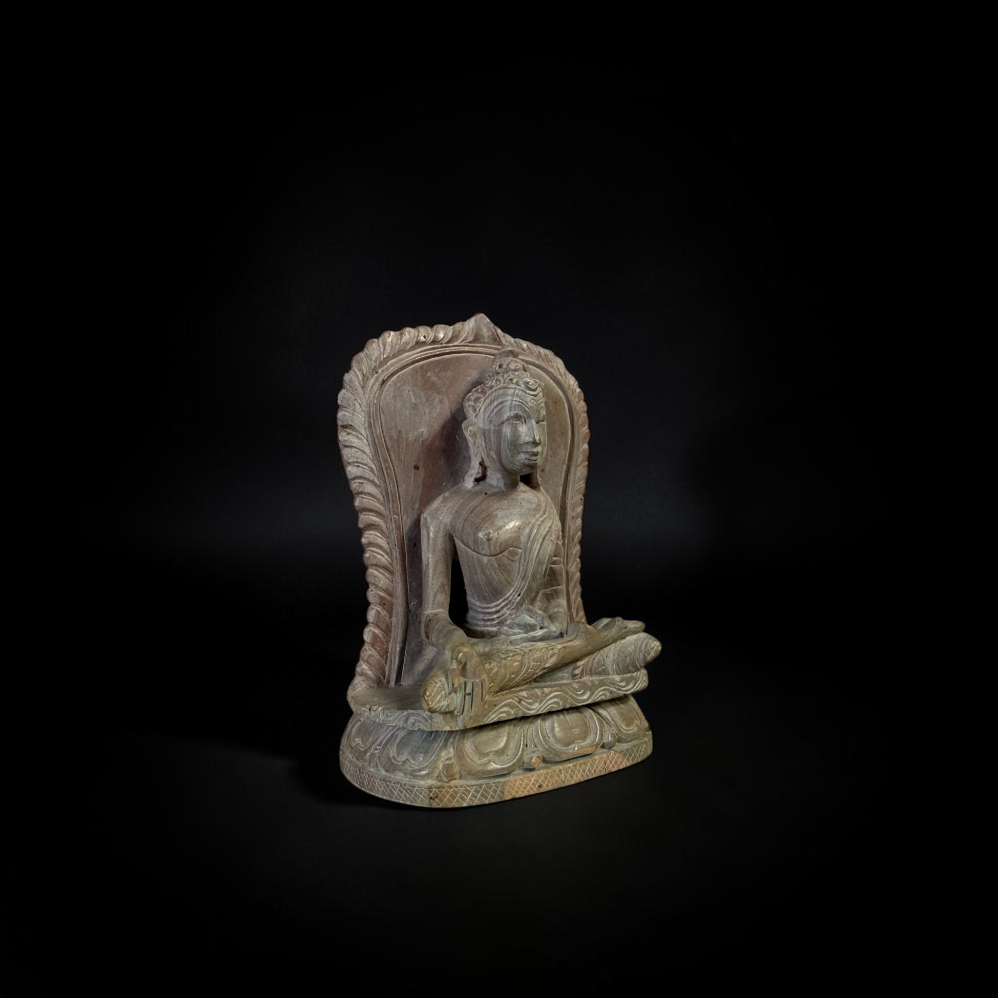 Buddha Figur Marmorstein Nepal - feine handarbeit