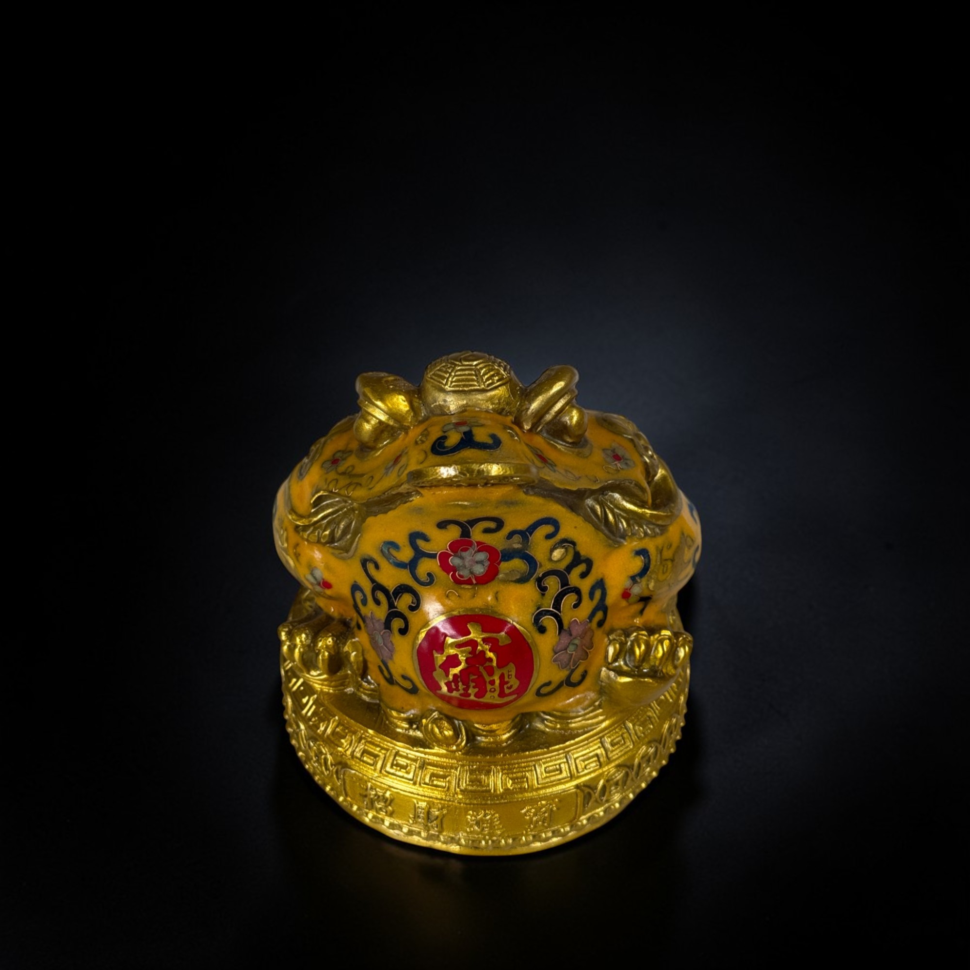 Bronze Geldfrosch Skulptur – Reichtum & Glück mit Cloisonné (17 cm)