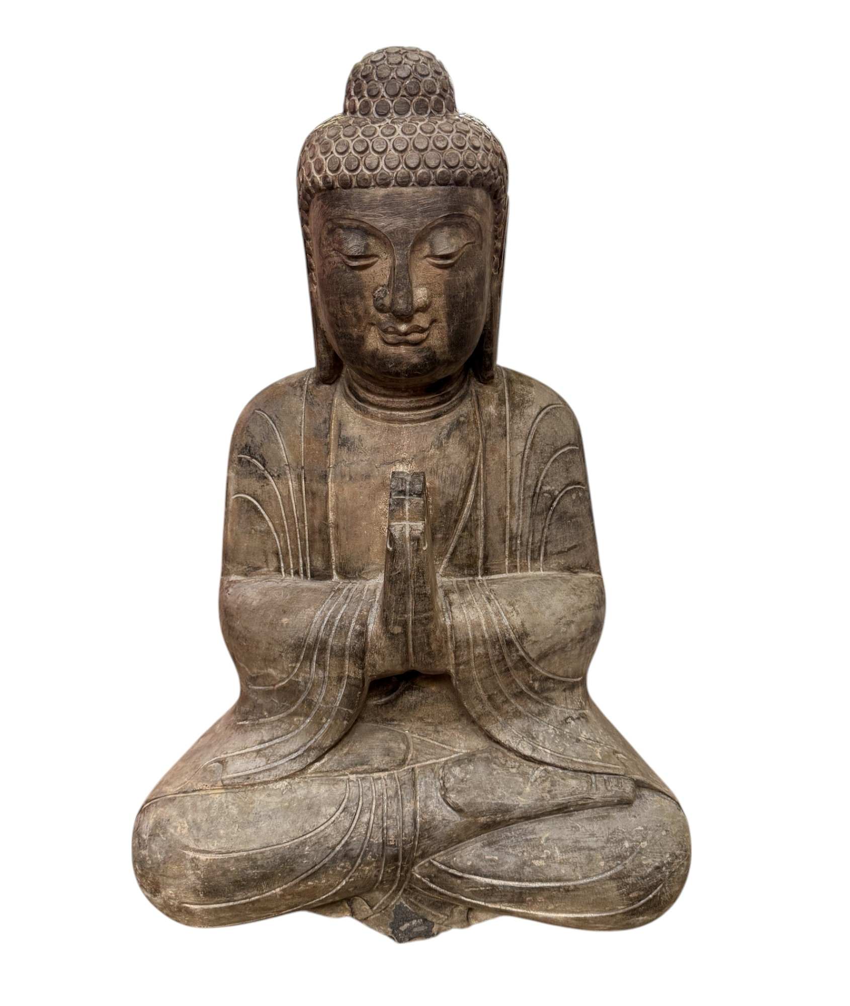 Buddha Garten Statue Naturstein Namaskar Mudra 81cm