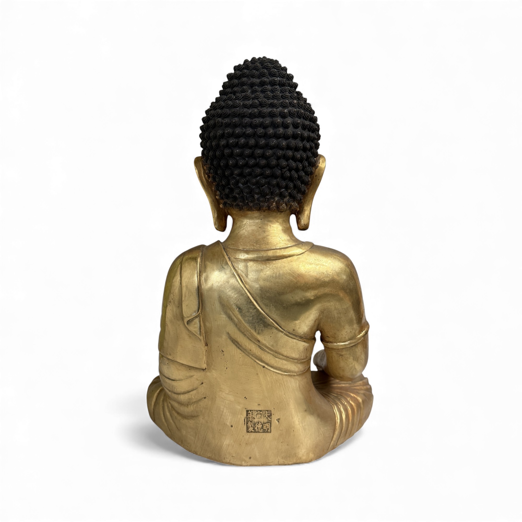 Bronze Buddha Figur mit Stupa – Tibet China – 43 cm