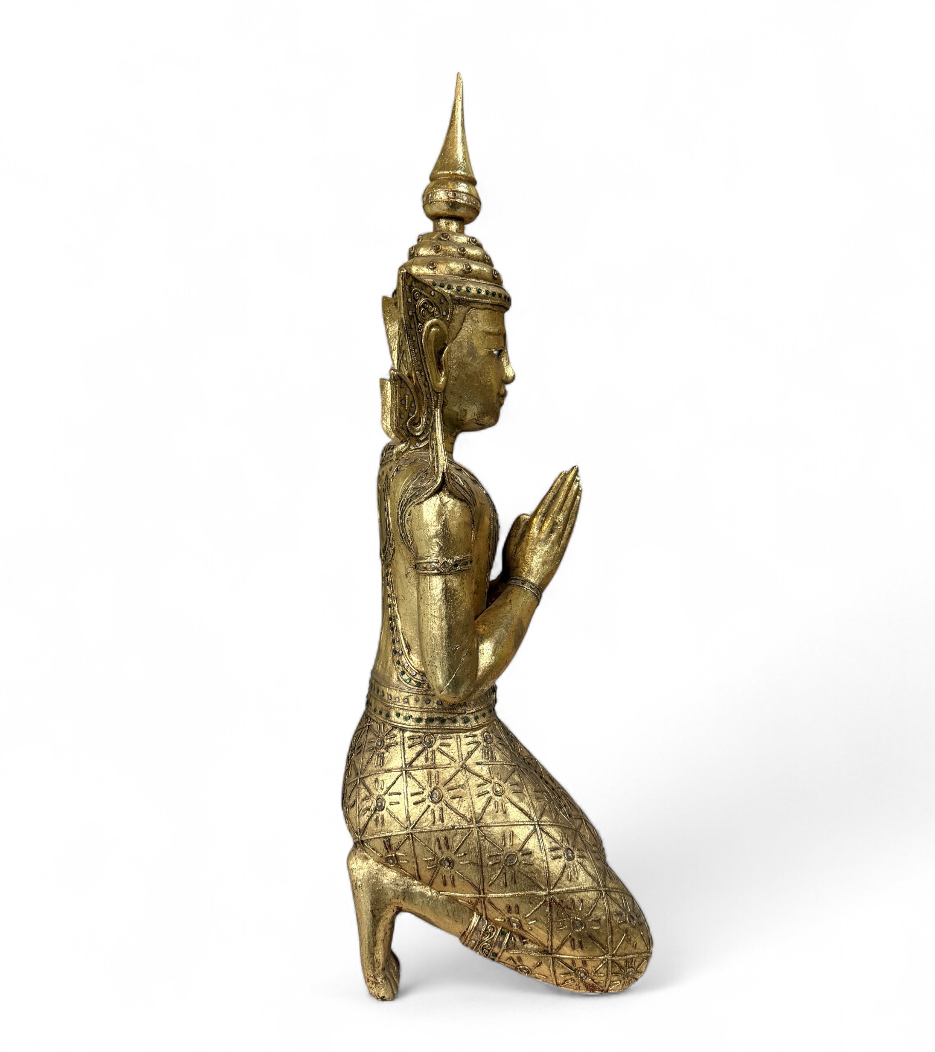 Thailändischer Tempelwächter Teppanom Holz Skulptur 94 cm