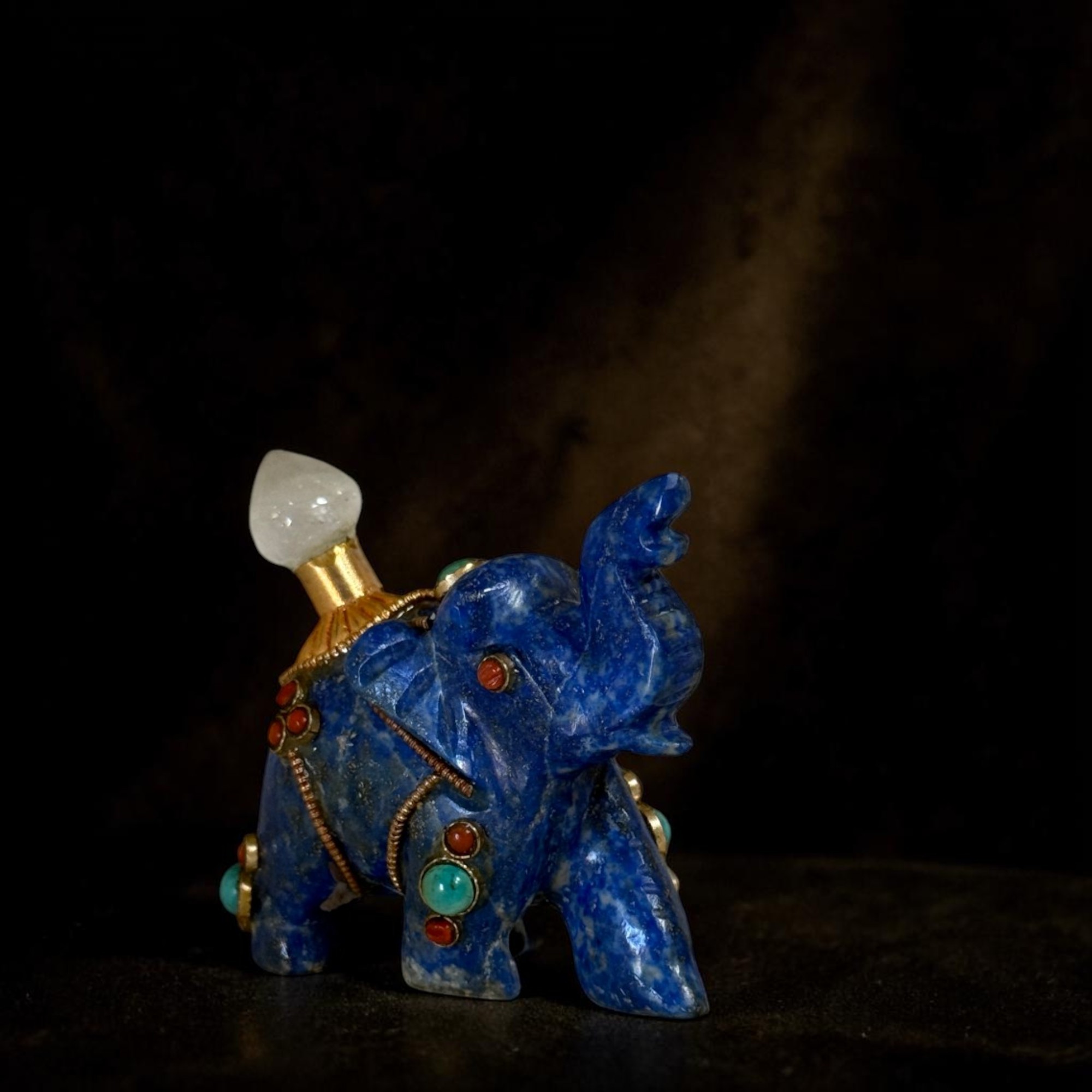 Lapislazuli Glückselefant | Bergkristall & Edelsteine | Handarbeit aus Nepal