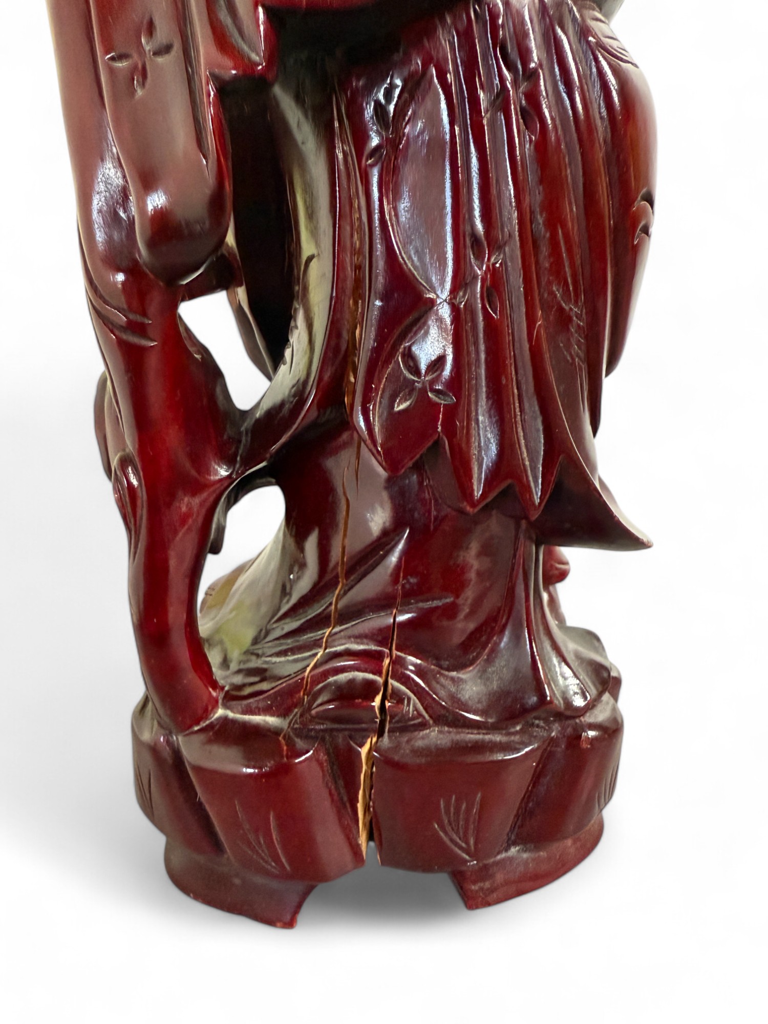 Gott des Langen Lebens China Figur Shou Holz Schnitzerei chinesisch