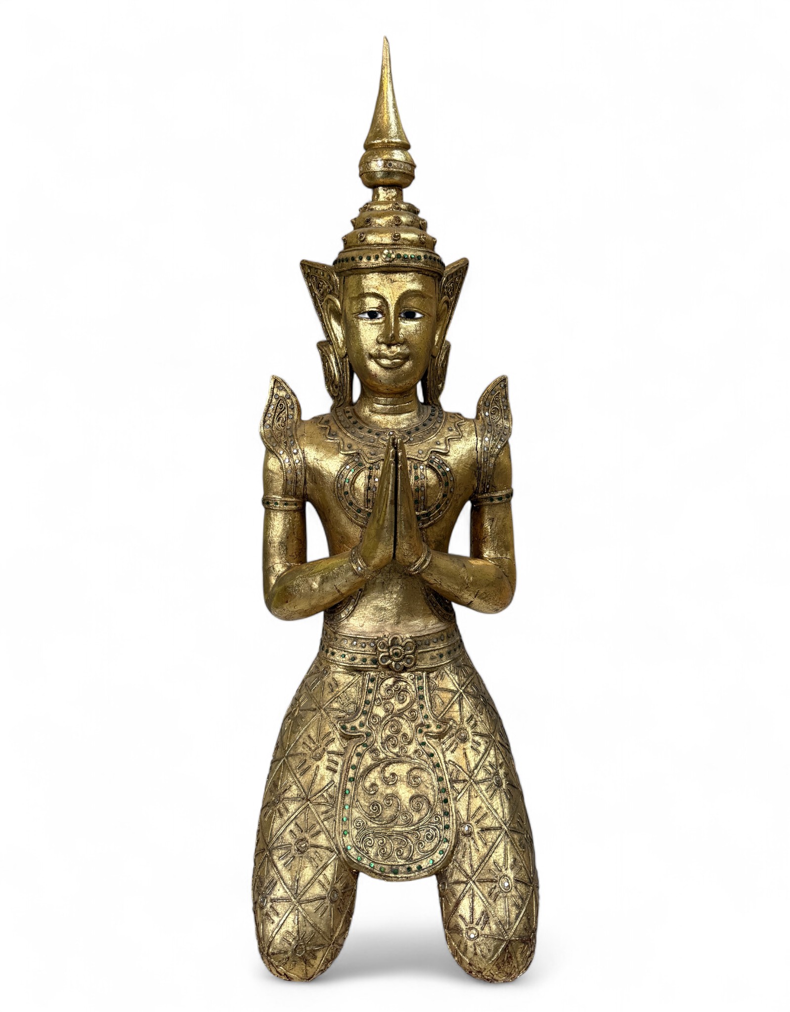 Thailändischer Tempelwächter Teppanom Holz Skulptur 94 cm