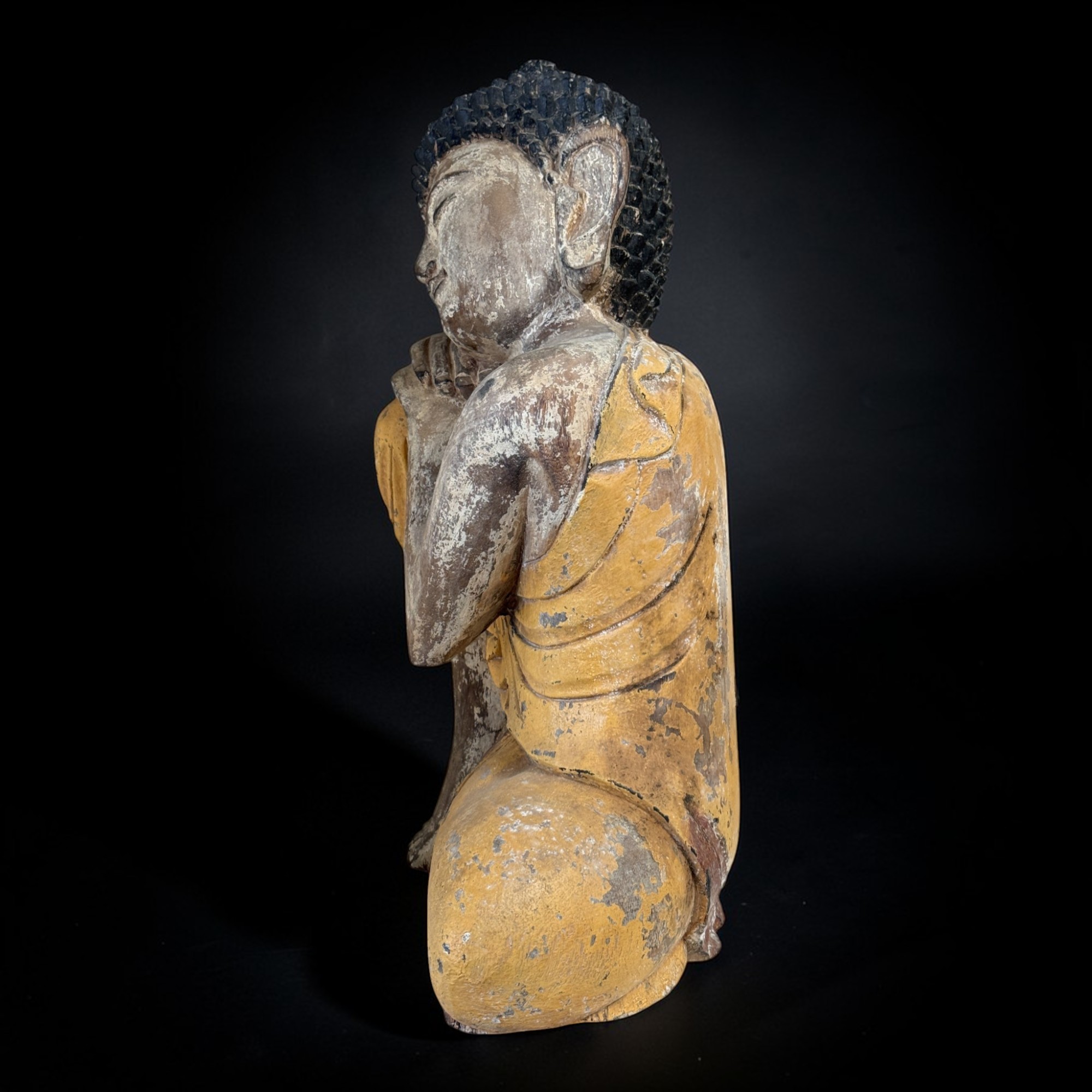 Ruhende Holz Buddha Figur - Relax - 53 cm groß