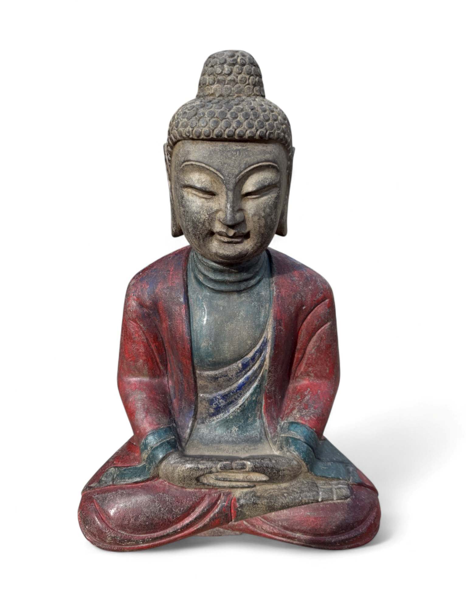Garten Buddha Statue Naturstein Figur Meditation Geste
